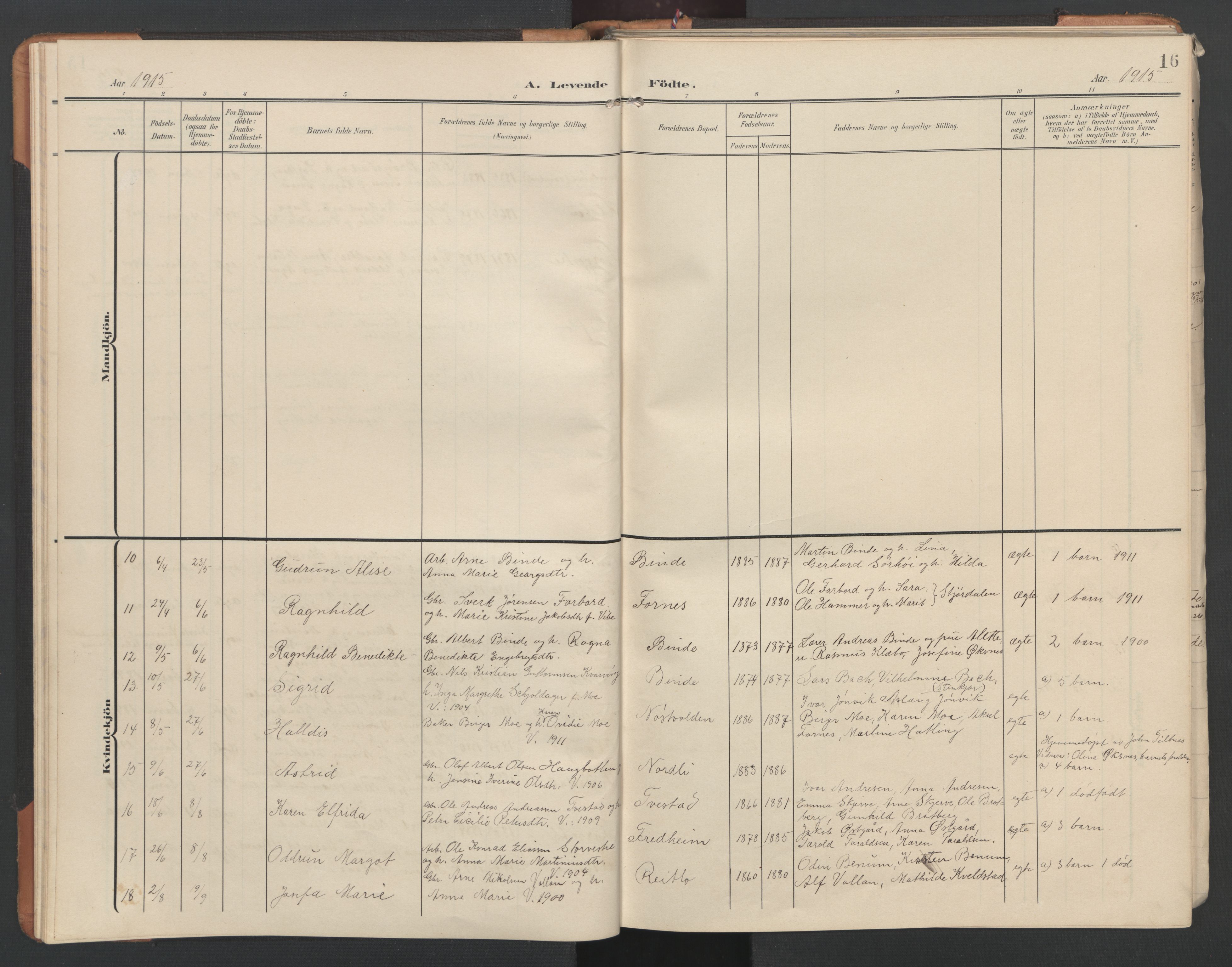 Ministerialprotokoller, klokkerbøker og fødselsregistre - Nord-Trøndelag, AV/SAT-A-1458/746/L0455: Parish register (copy) no. 746C01, 1908-1933, p. 16