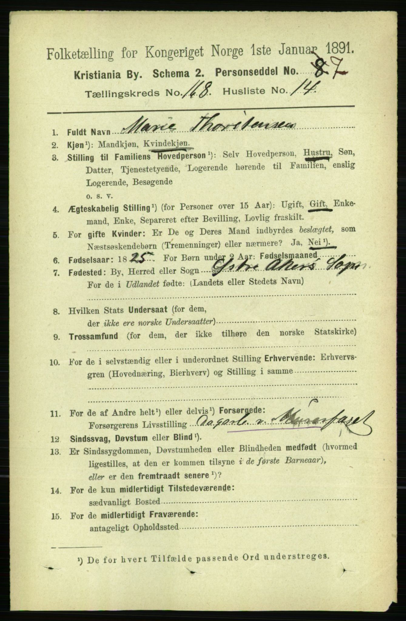 RA, 1891 census for 0301 Kristiania, 1891, p. 98395