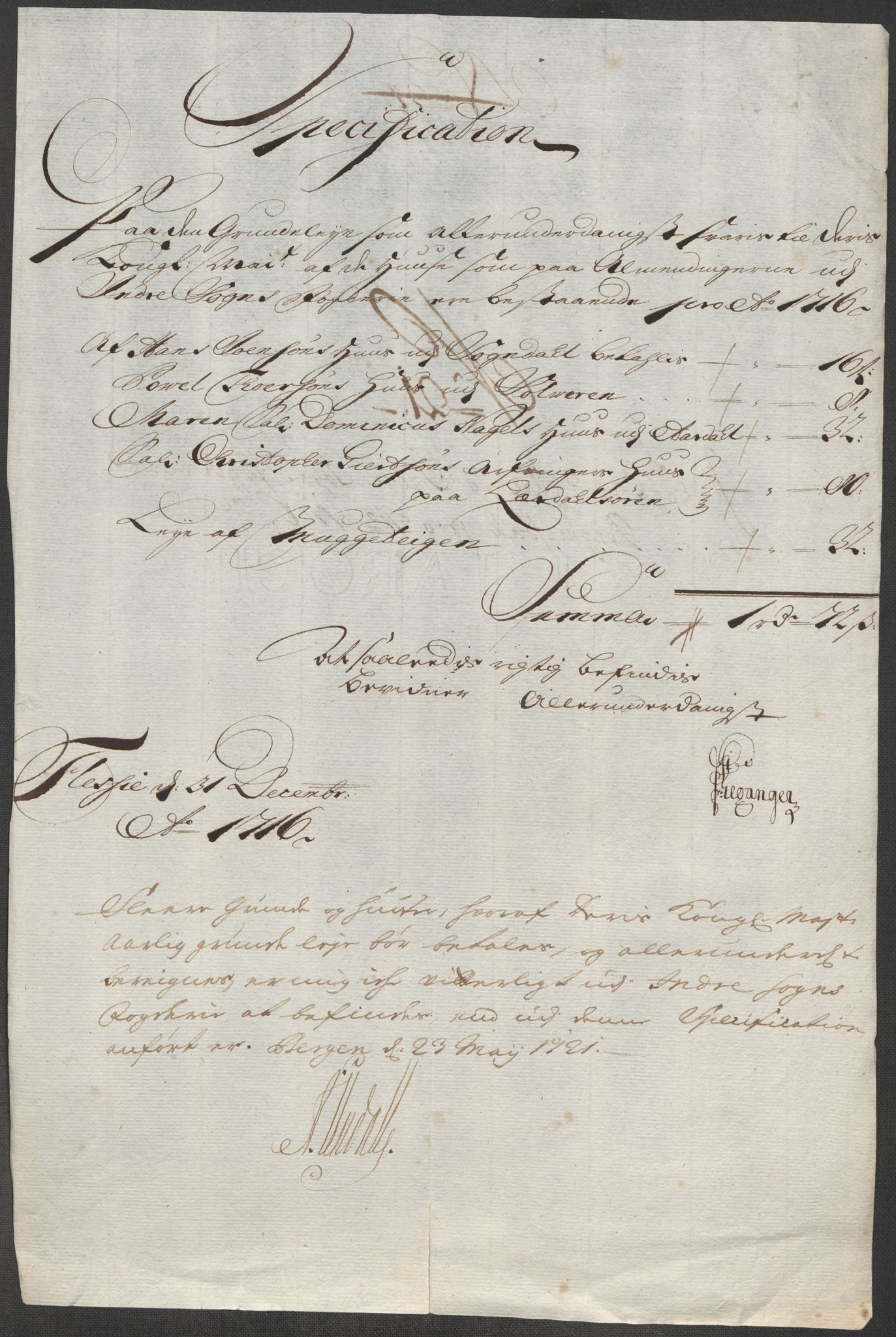 Rentekammeret inntil 1814, Reviderte regnskaper, Fogderegnskap, AV/RA-EA-4092/R52/L3320: Fogderegnskap Sogn, 1715-1716, p. 458