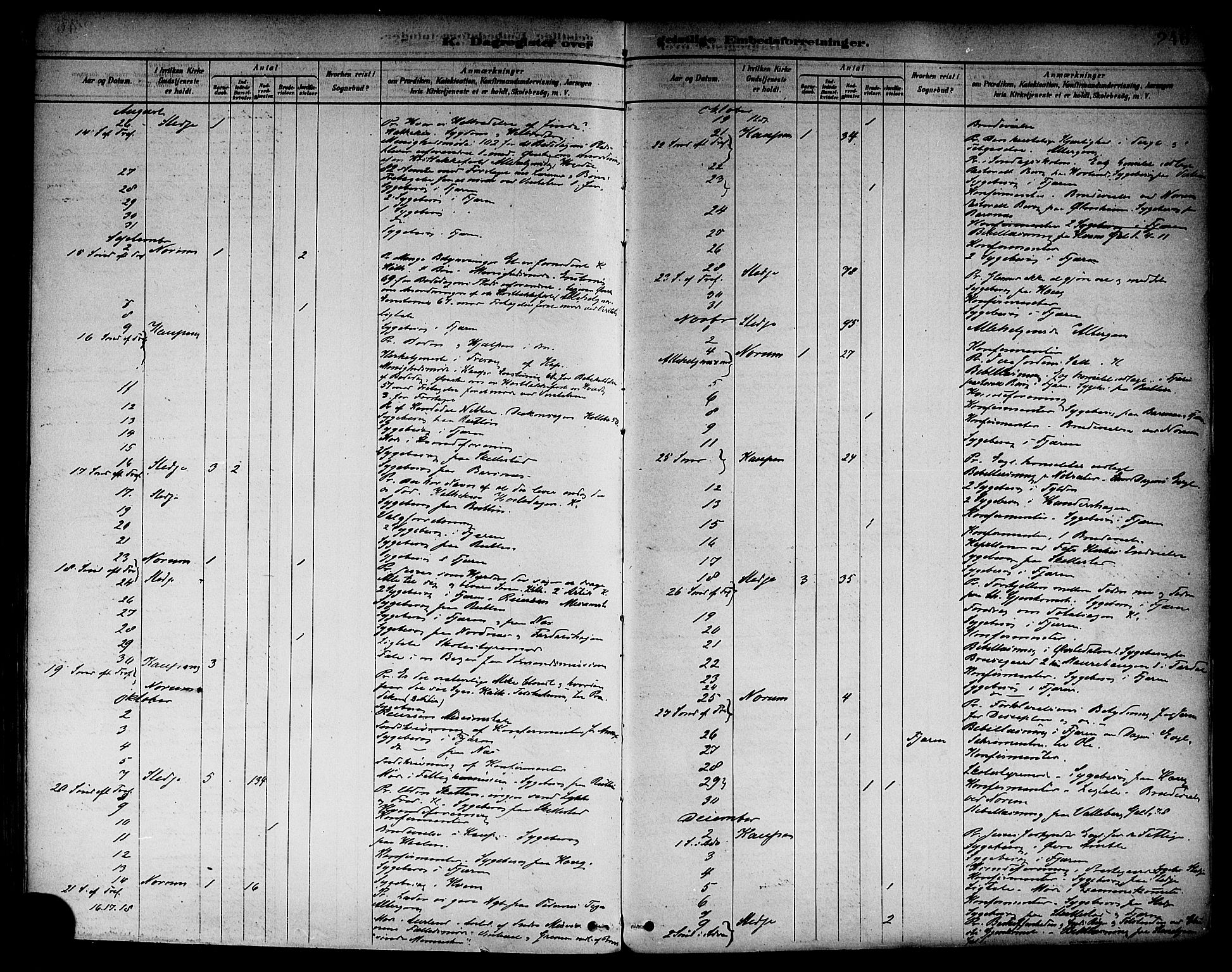 Sogndal sokneprestembete, AV/SAB-A-81301/H/Haa/Haab/L0001: Parish register (official) no. B 1, 1878-1899, p. 246