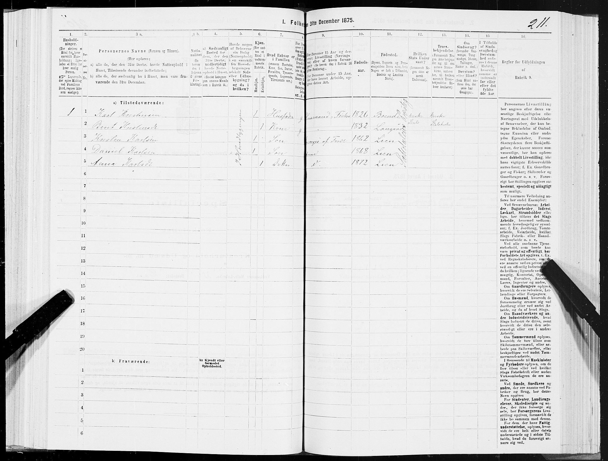 SAT, 1875 census for 1840P Saltdal, 1875, p. 1211