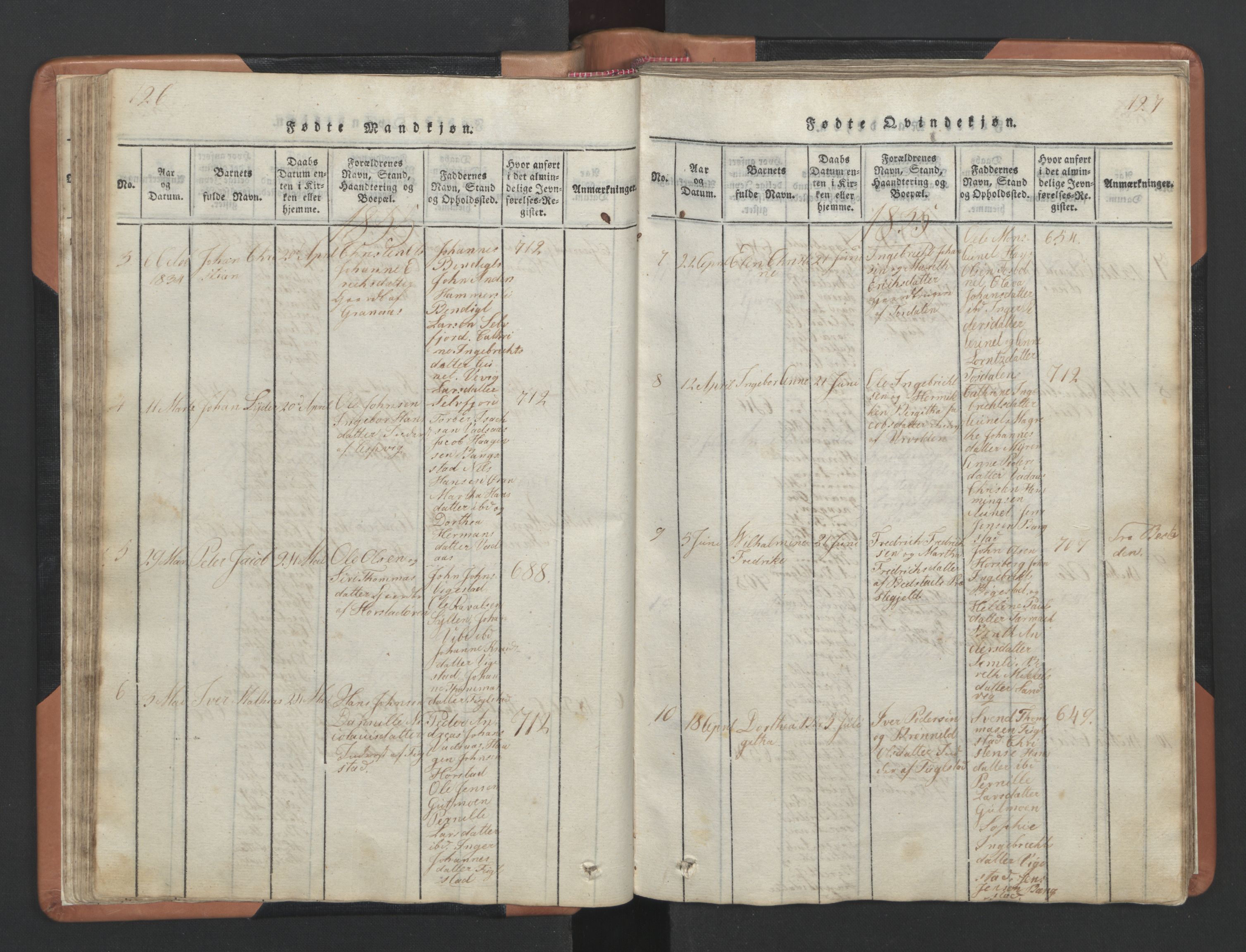 Ministerialprotokoller, klokkerbøker og fødselsregistre - Nordland, SAT/A-1459/810/L0157: Parish register (copy) no. 810C01, 1819-1842, p. 126-127