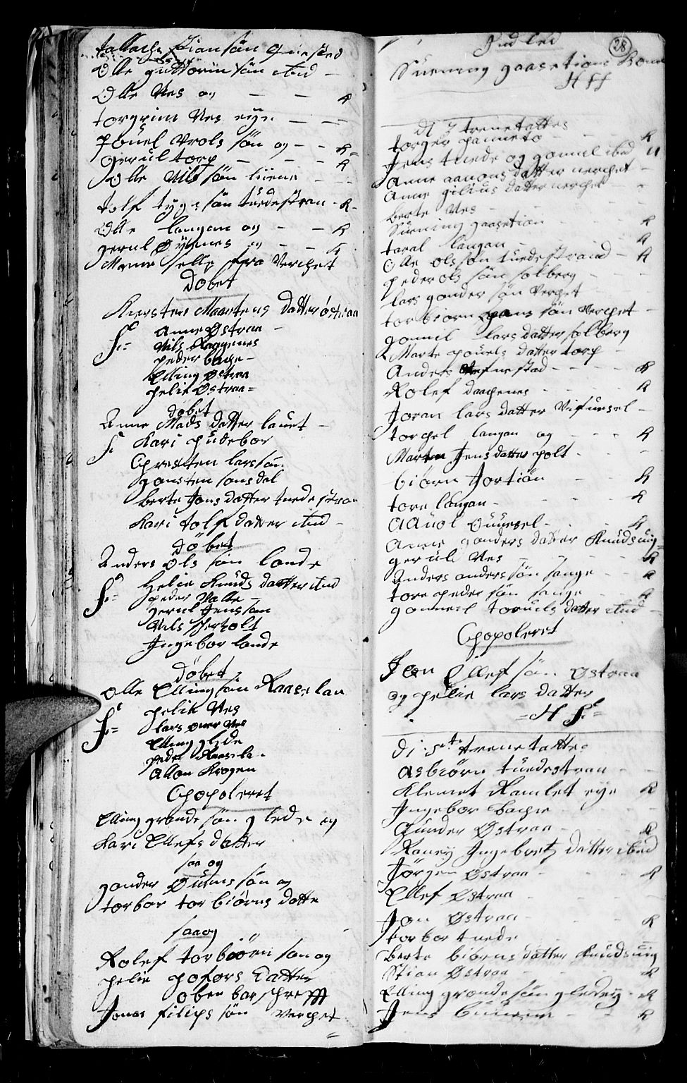 Holt sokneprestkontor, SAK/1111-0021/F/Fb/L0004: Parish register (copy) no. B 4, 1730-1746, p. 28