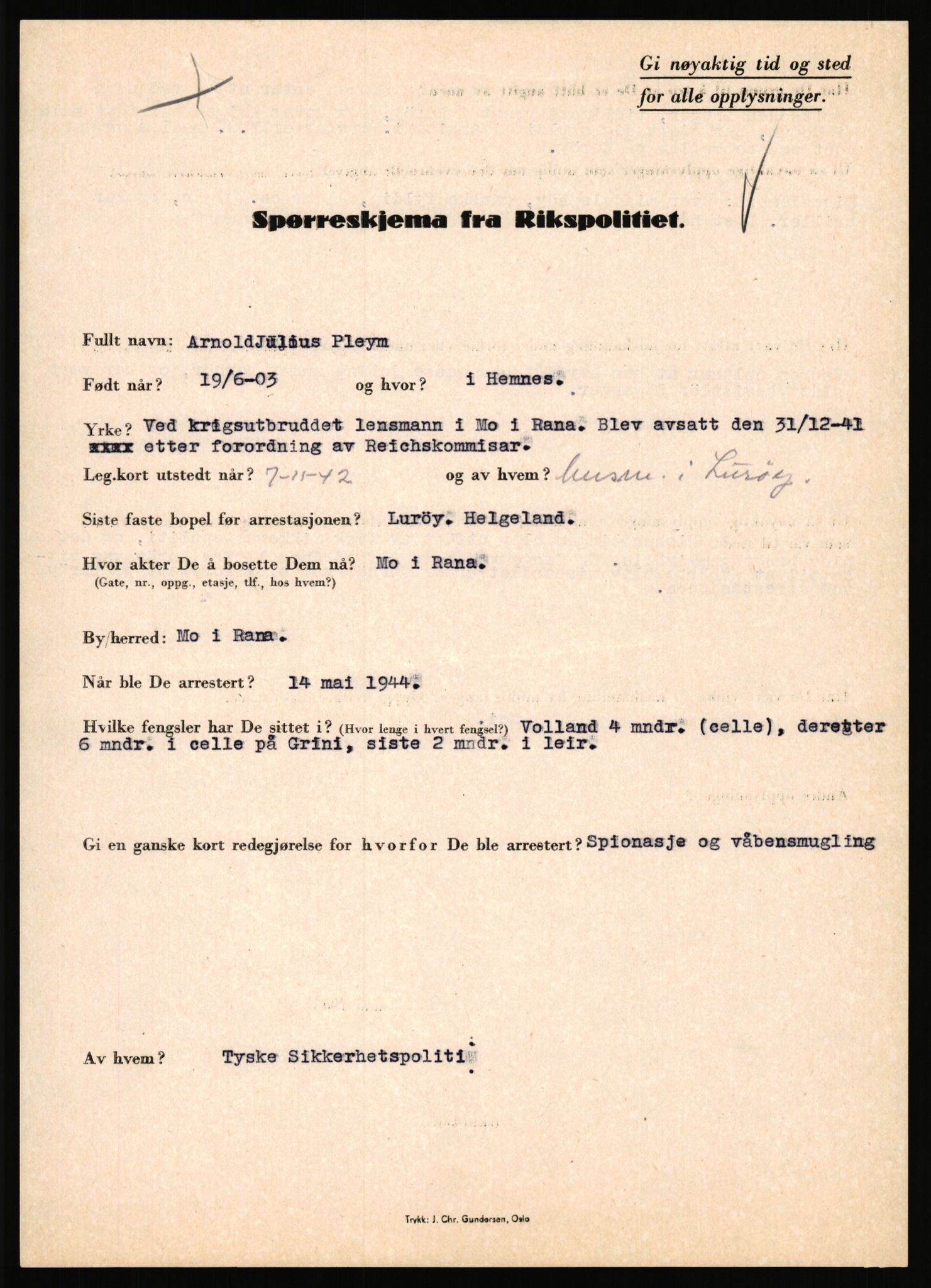 Rikspolitisjefen, AV/RA-S-1560/L/L0014: Pettersen, Aksel - Savosnick, Ernst, 1940-1945, p. 171