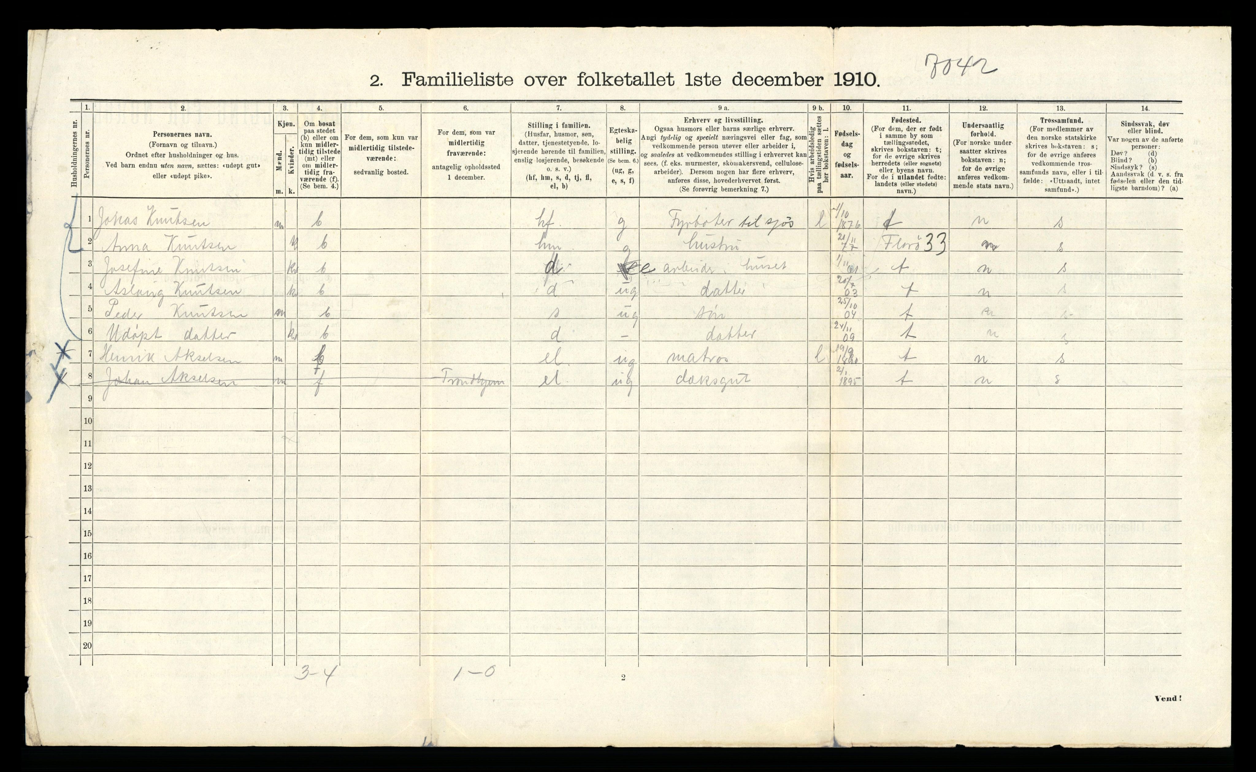 RA, 1910 census for Bergen, 1910, p. 40542