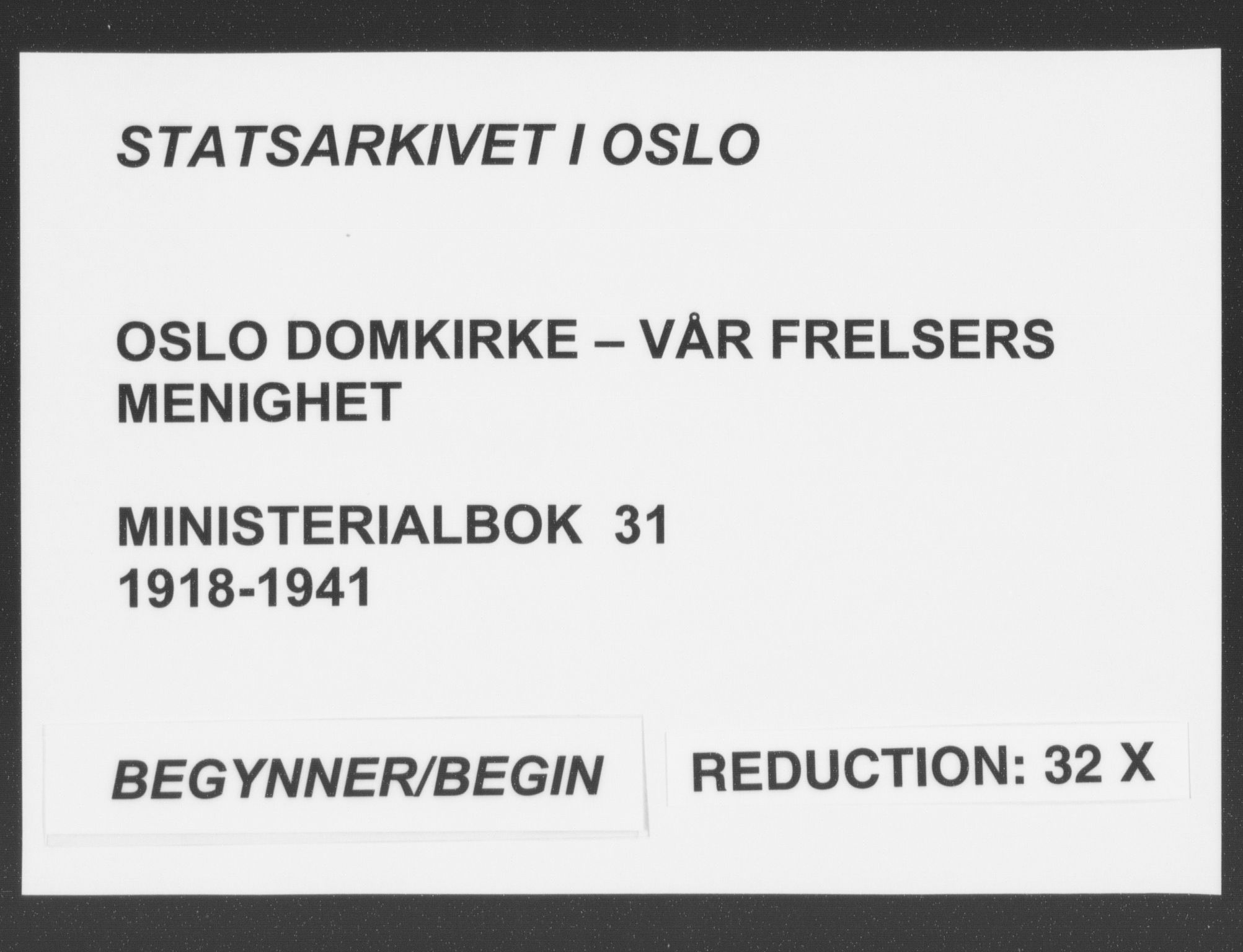Oslo domkirke Kirkebøker, SAO/A-10752/F/Fa/L0031: Parish register (official) no. 31, 1918-1941