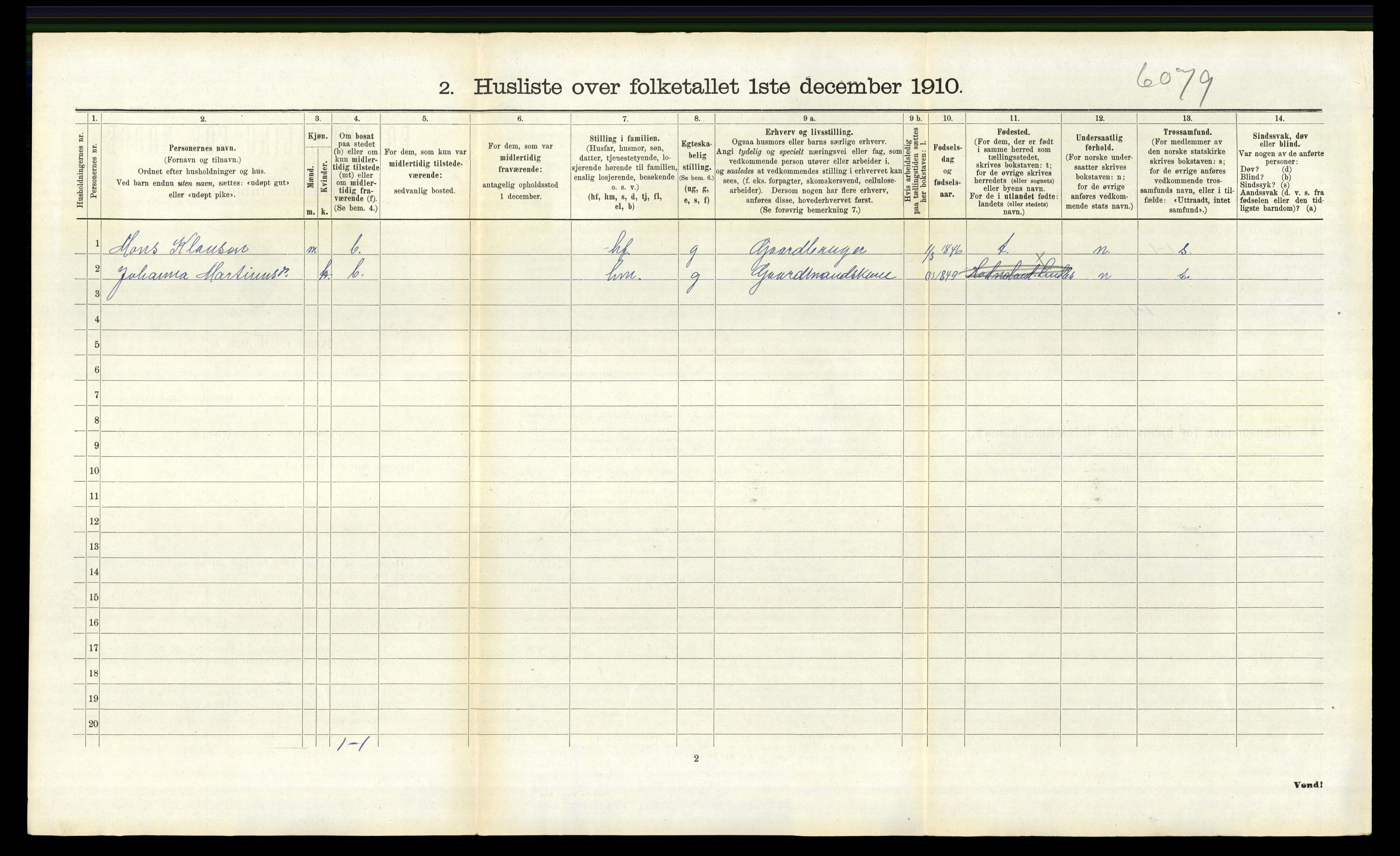 RA, 1910 census for Lindås, 1910, p. 965