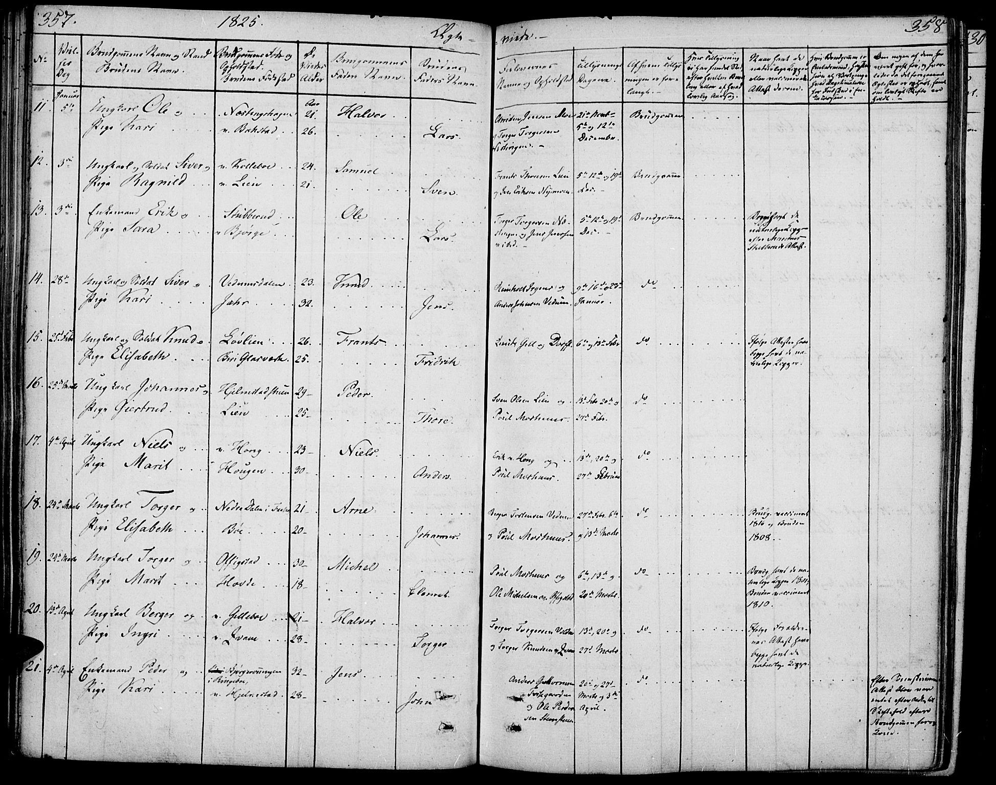 Øyer prestekontor, SAH/PREST-084/H/Ha/Haa/L0004: Parish register (official) no. 4, 1824-1841, p. 357-358