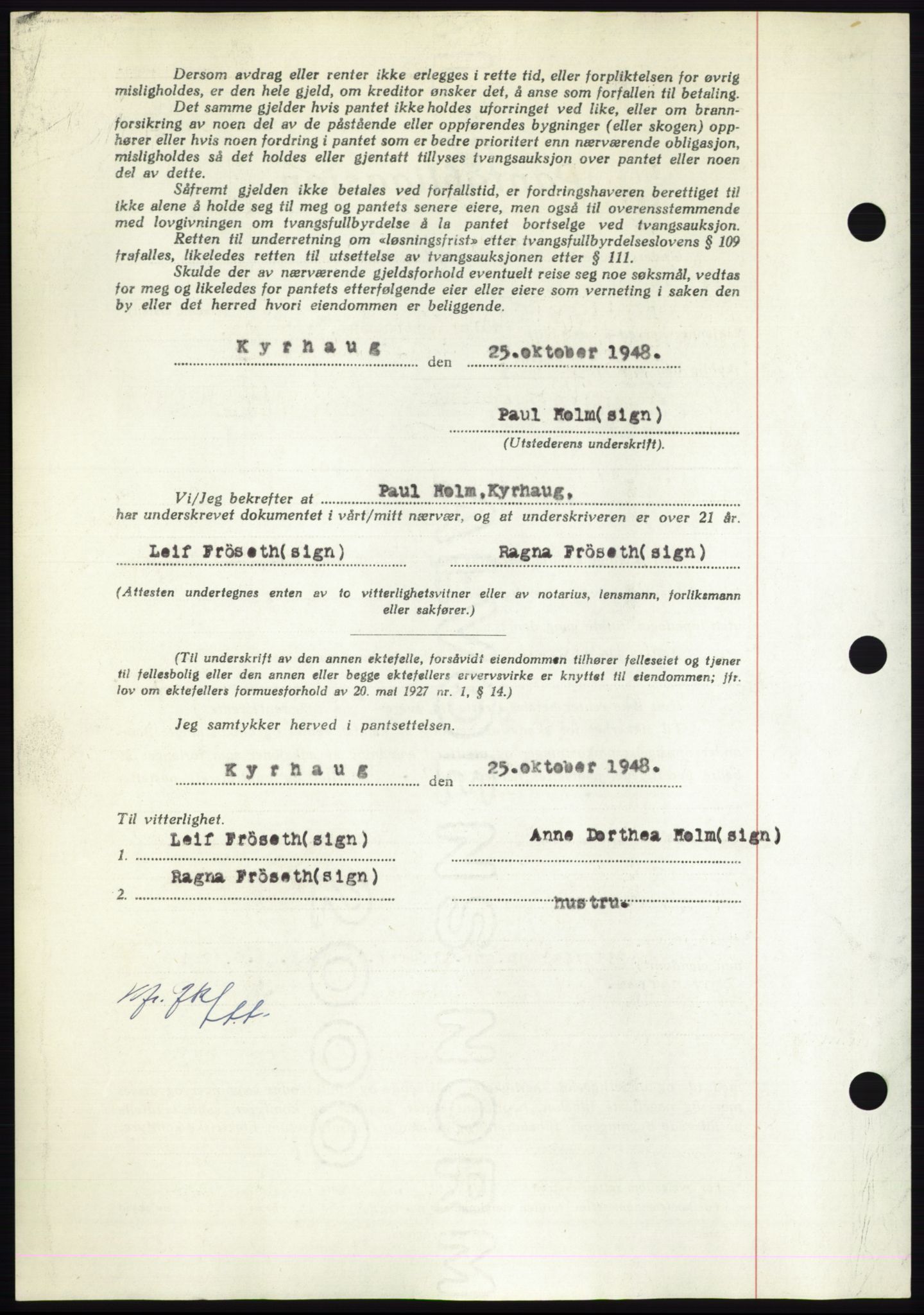 Nordmøre sorenskriveri, AV/SAT-A-4132/1/2/2Ca: Mortgage book no. B101, 1949-1949, Diary no: : 1020/1949