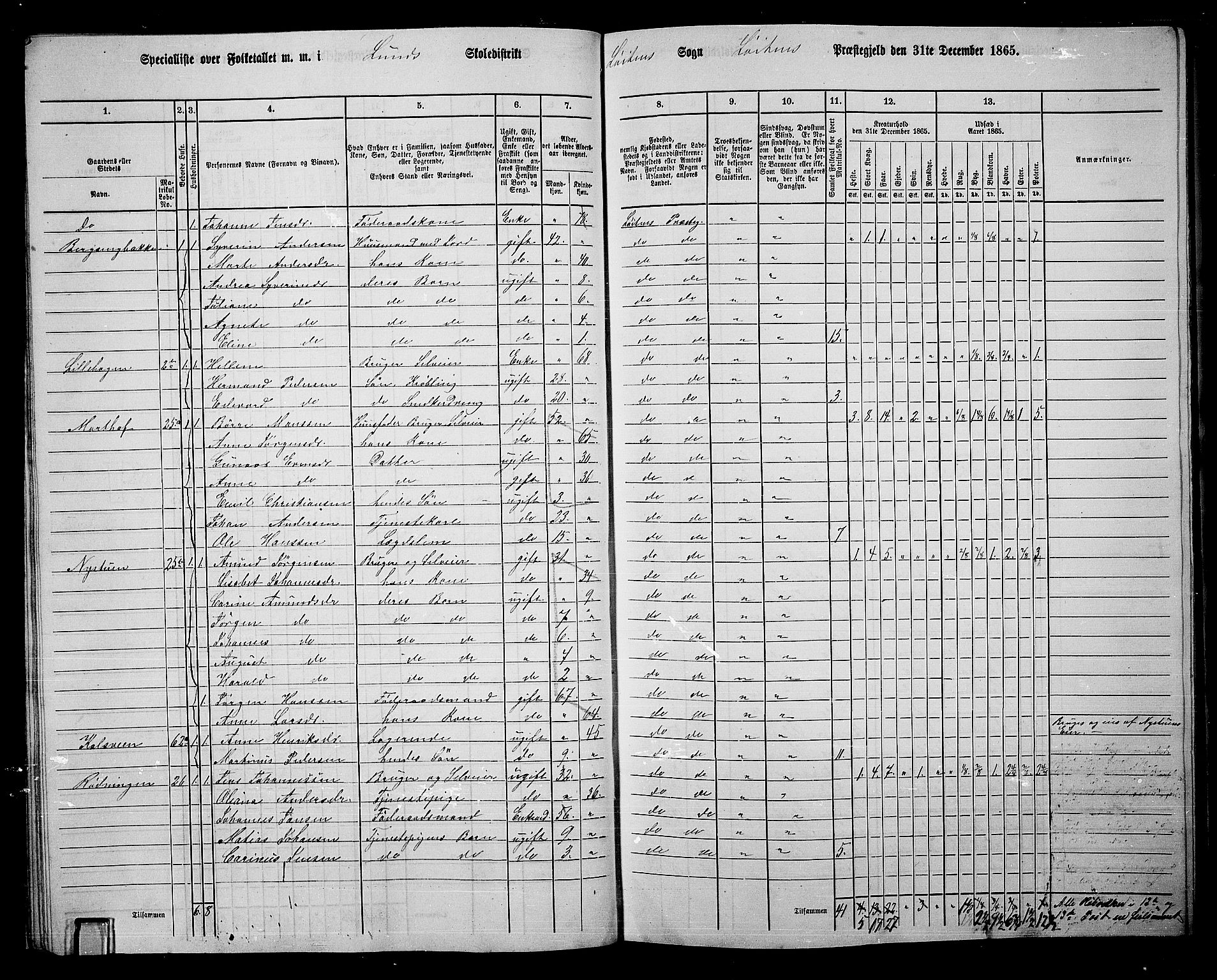 RA, 1865 census for Løten, 1865, p. 35