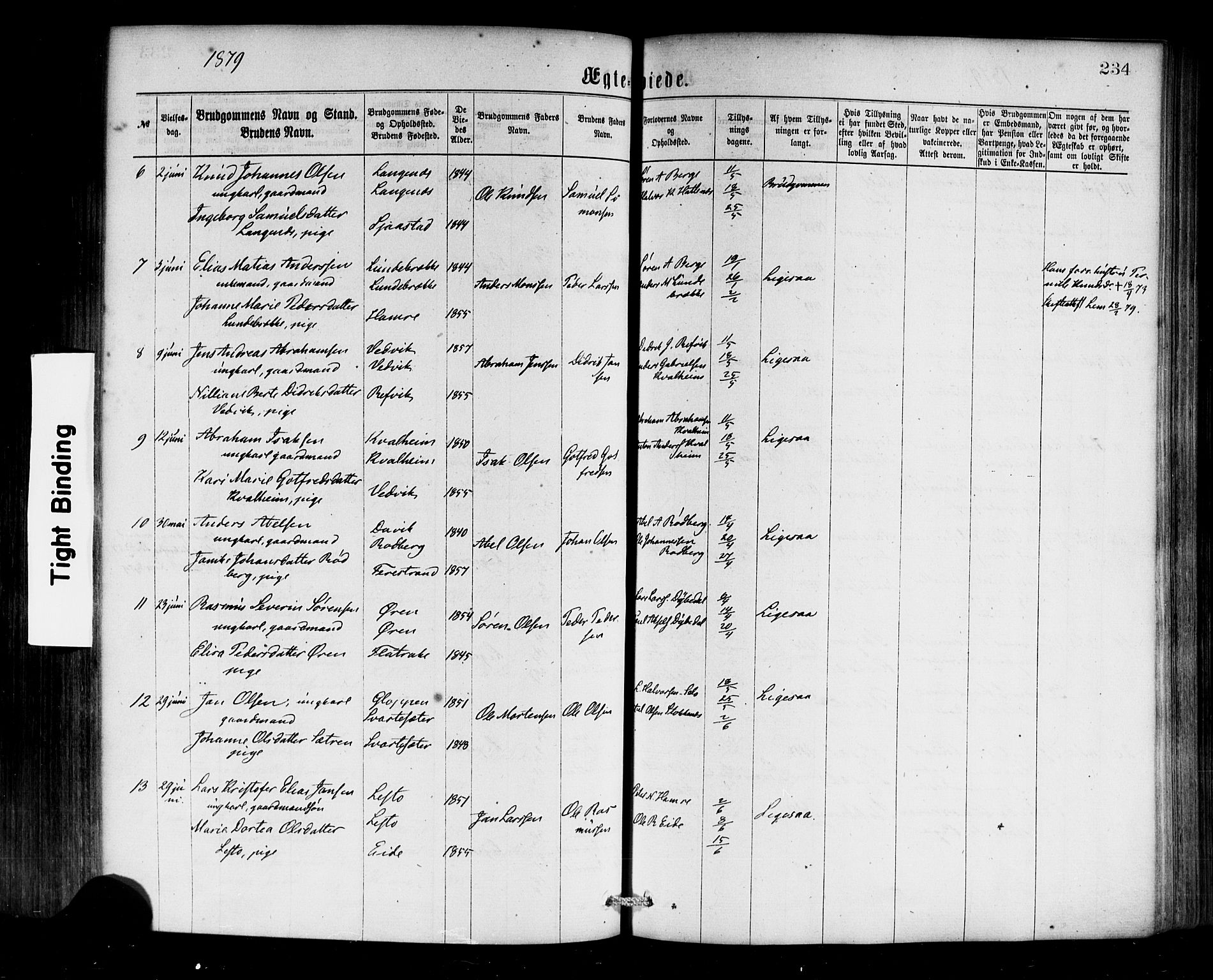 Selje sokneprestembete, SAB/A-99938/H/Ha/Haa/Haaa: Parish register (official) no. A 12, 1870-1880, p. 234