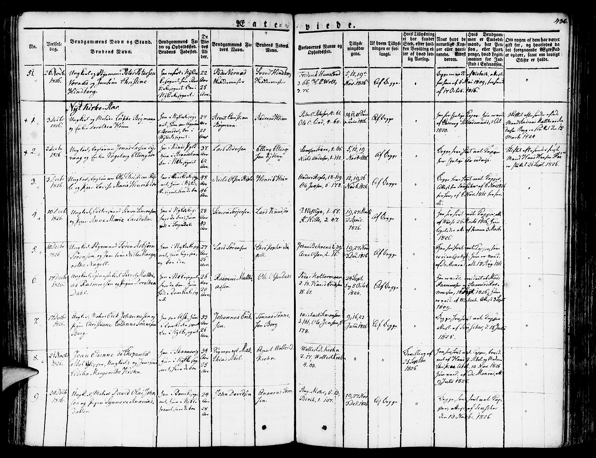 Nykirken Sokneprestembete, SAB/A-77101/H/Haa/L0012: Parish register (official) no. A 12, 1821-1844, p. 436