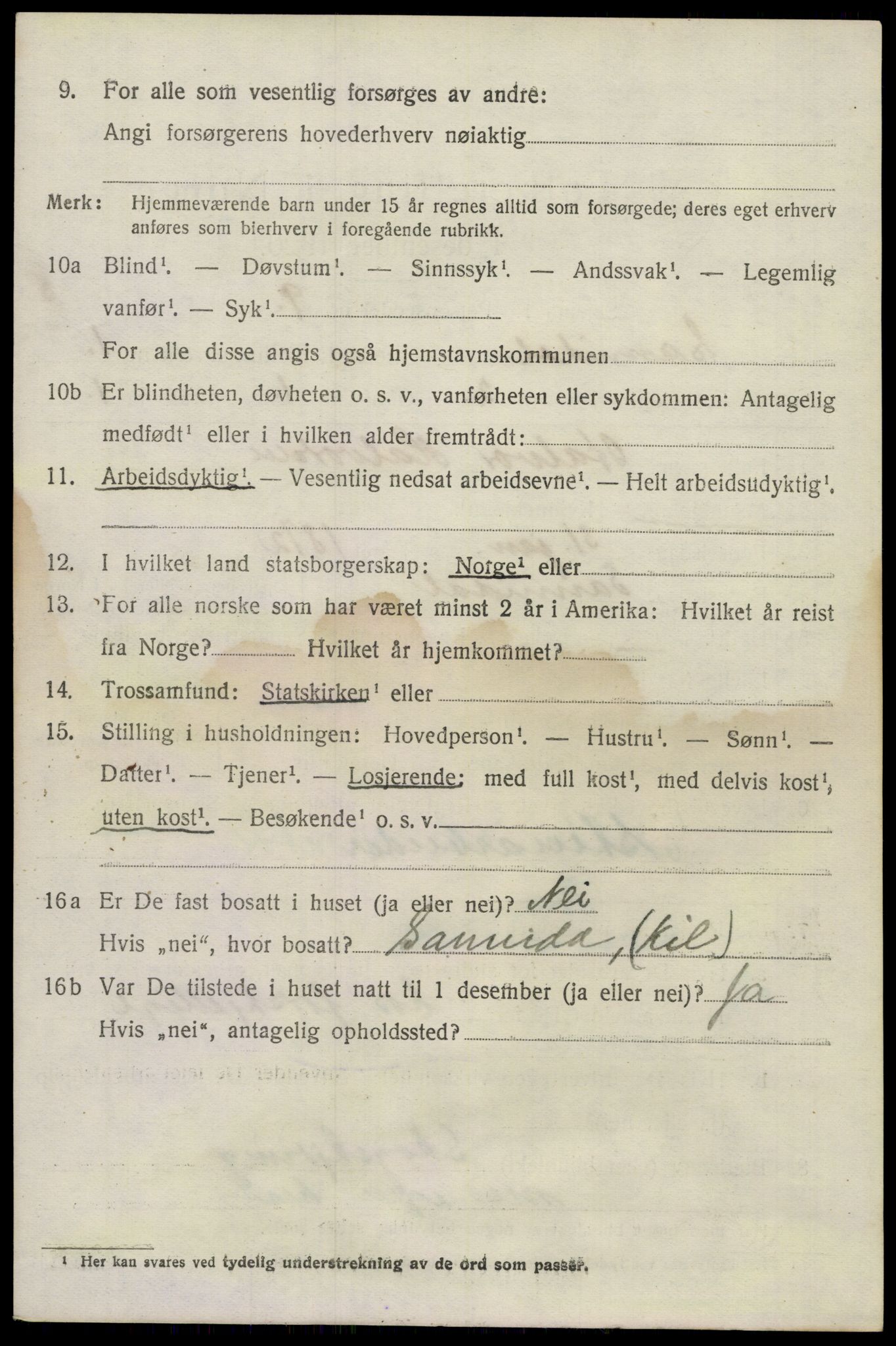 SAKO, 1920 census for Sannidal, 1920, p. 1058