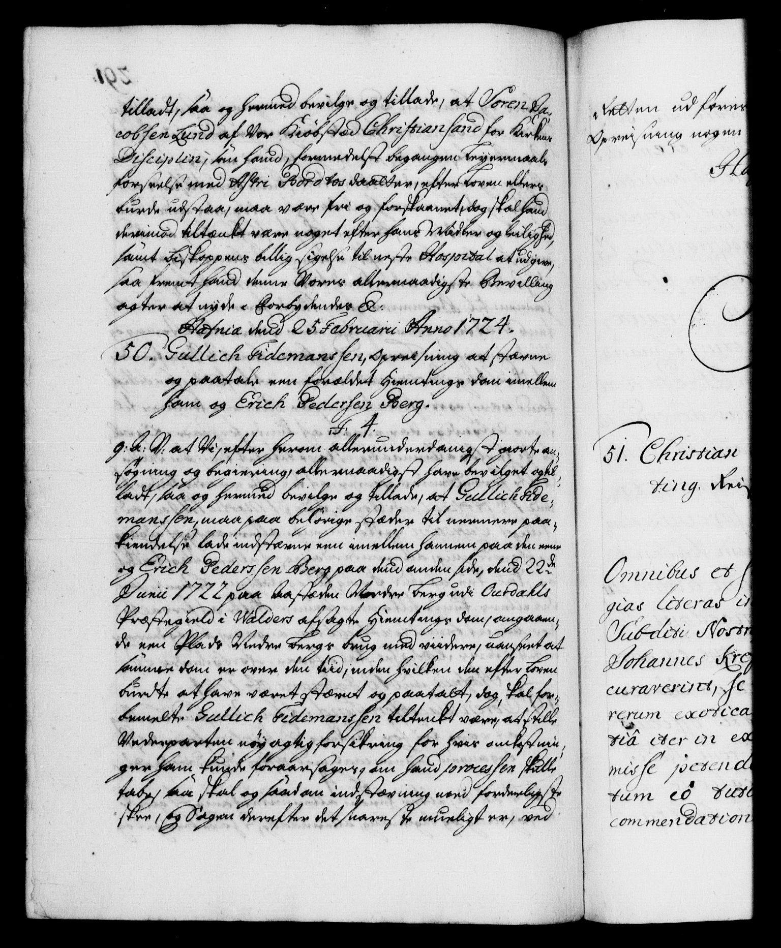 Danske Kanselli 1572-1799, AV/RA-EA-3023/F/Fc/Fca/Fcaa/L0024: Norske registre, 1723-1725, p. 291b