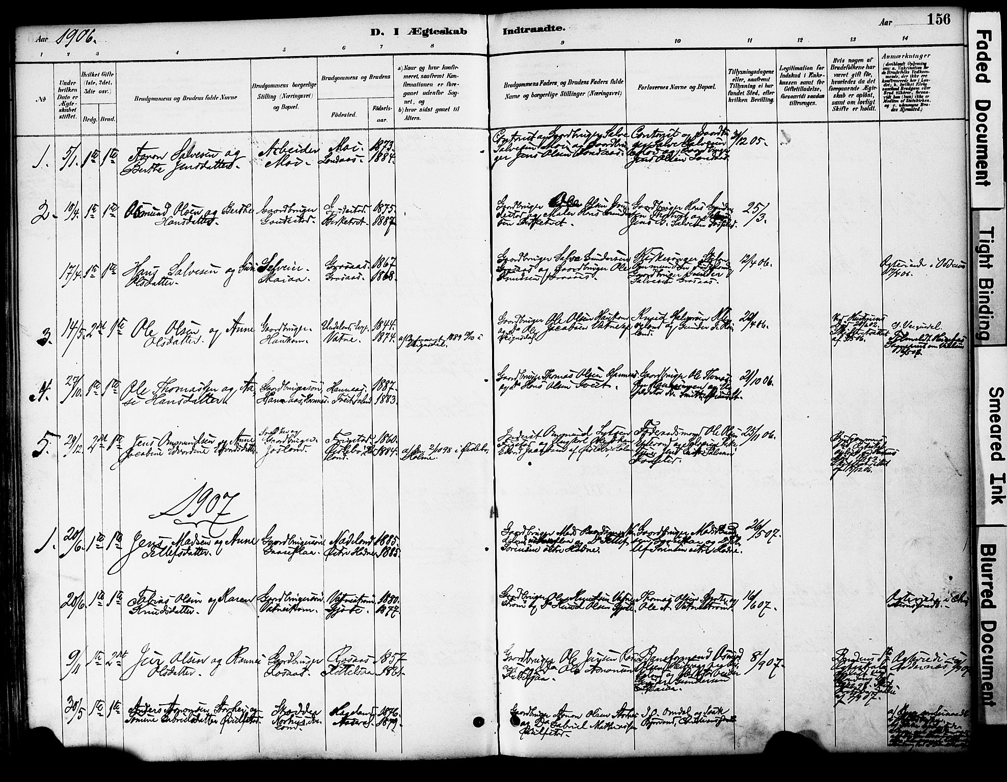 Evje sokneprestkontor, AV/SAK-1111-0008/F/Fa/Fac/L0003: Parish register (official) no. A 3, 1884-1909, p. 156