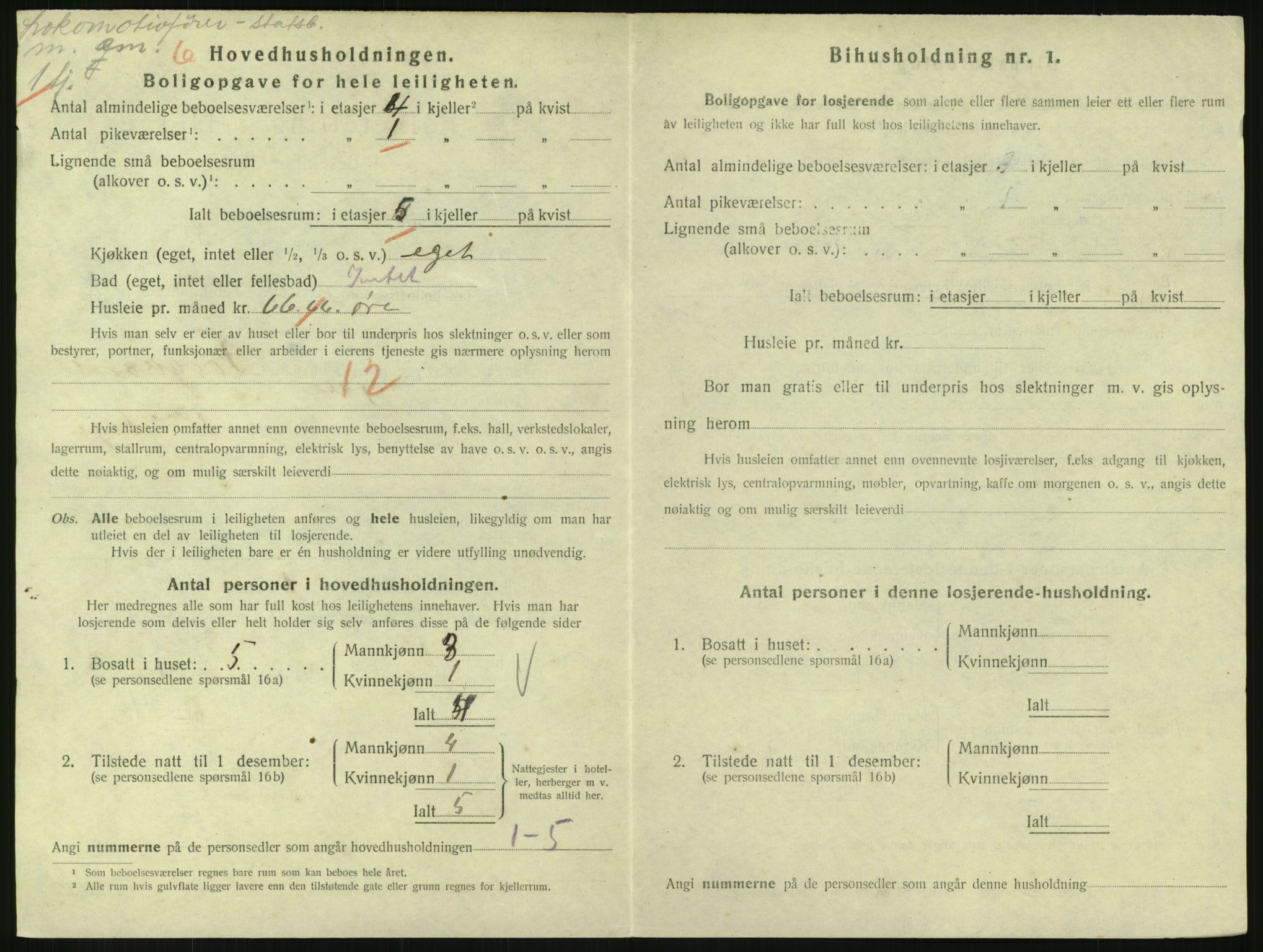 SAH, 1920 census for Lillehammer, 1920, p. 2055
