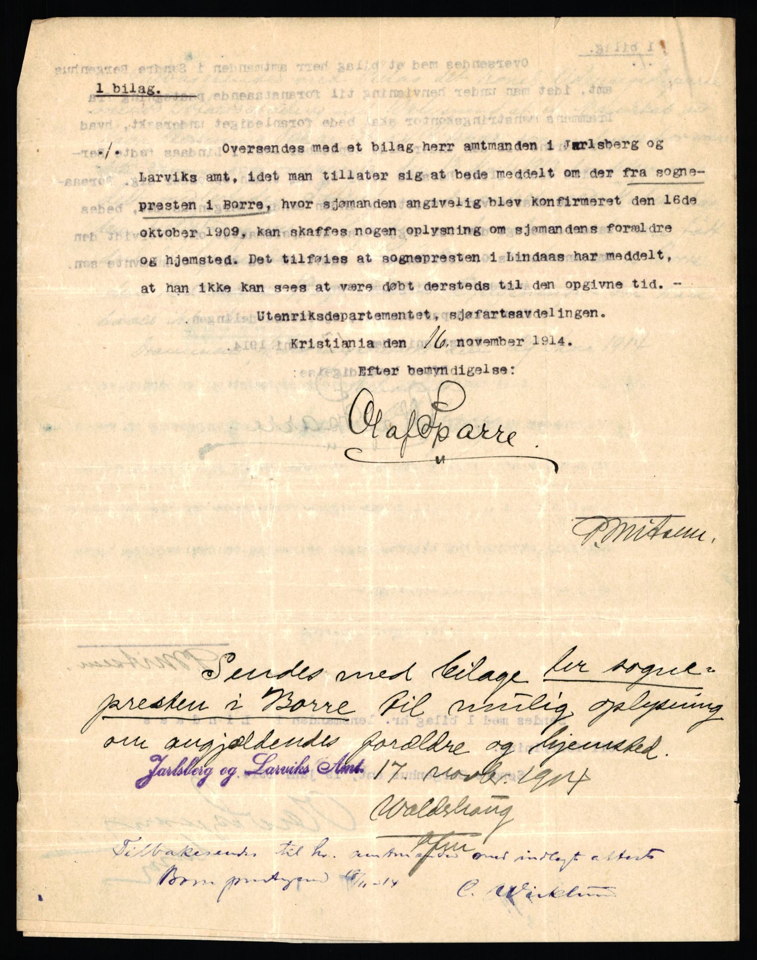 Handelsdepartementet, Sjøfartsavdelingen, 1. sjømannskontor, AV/RA-S-1405/D/Dm/L0010: Forliste skip Lar - Min, 1906-1920, p. 498