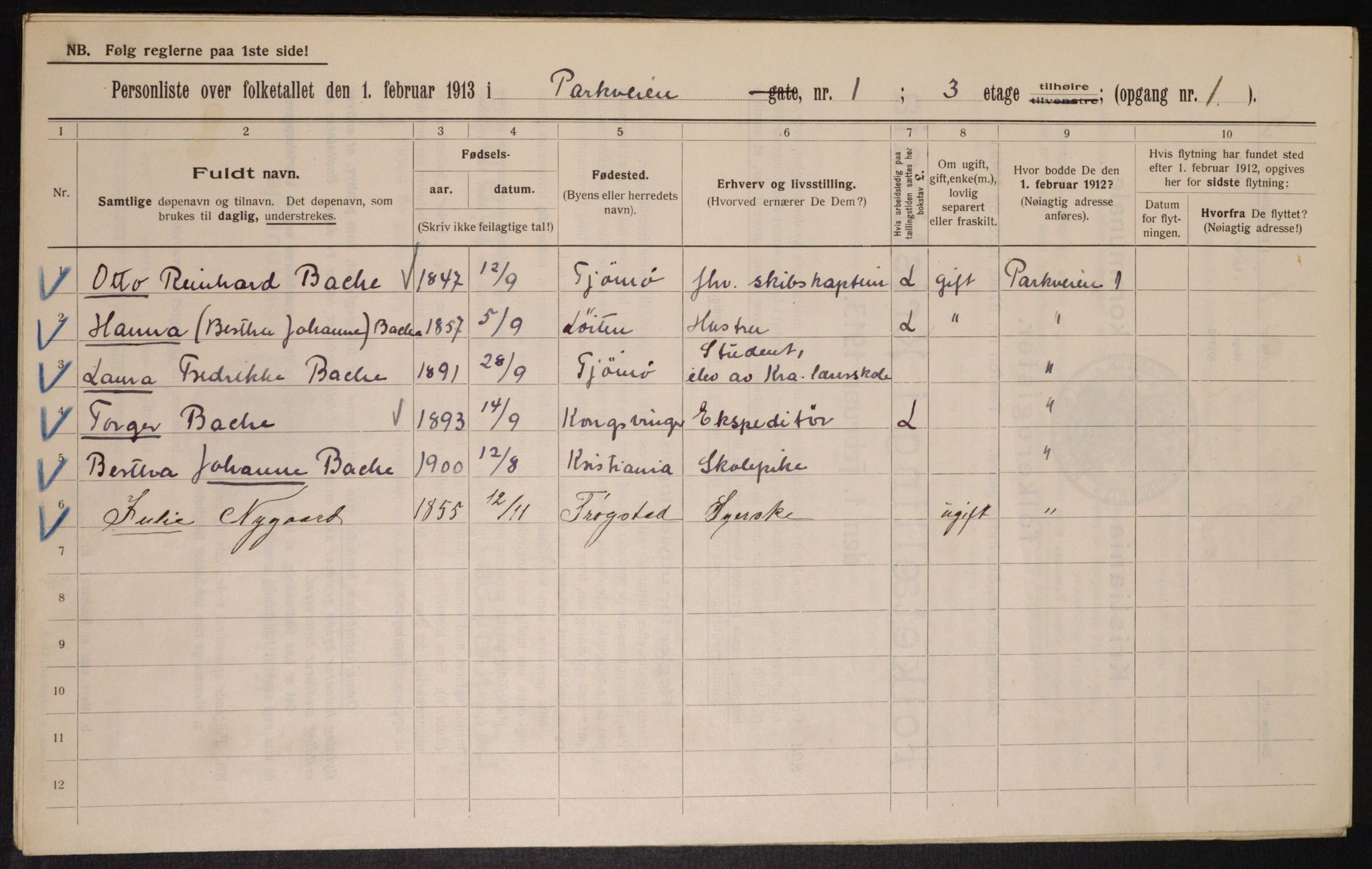 OBA, Municipal Census 1913 for Kristiania, 1913, p. 77926