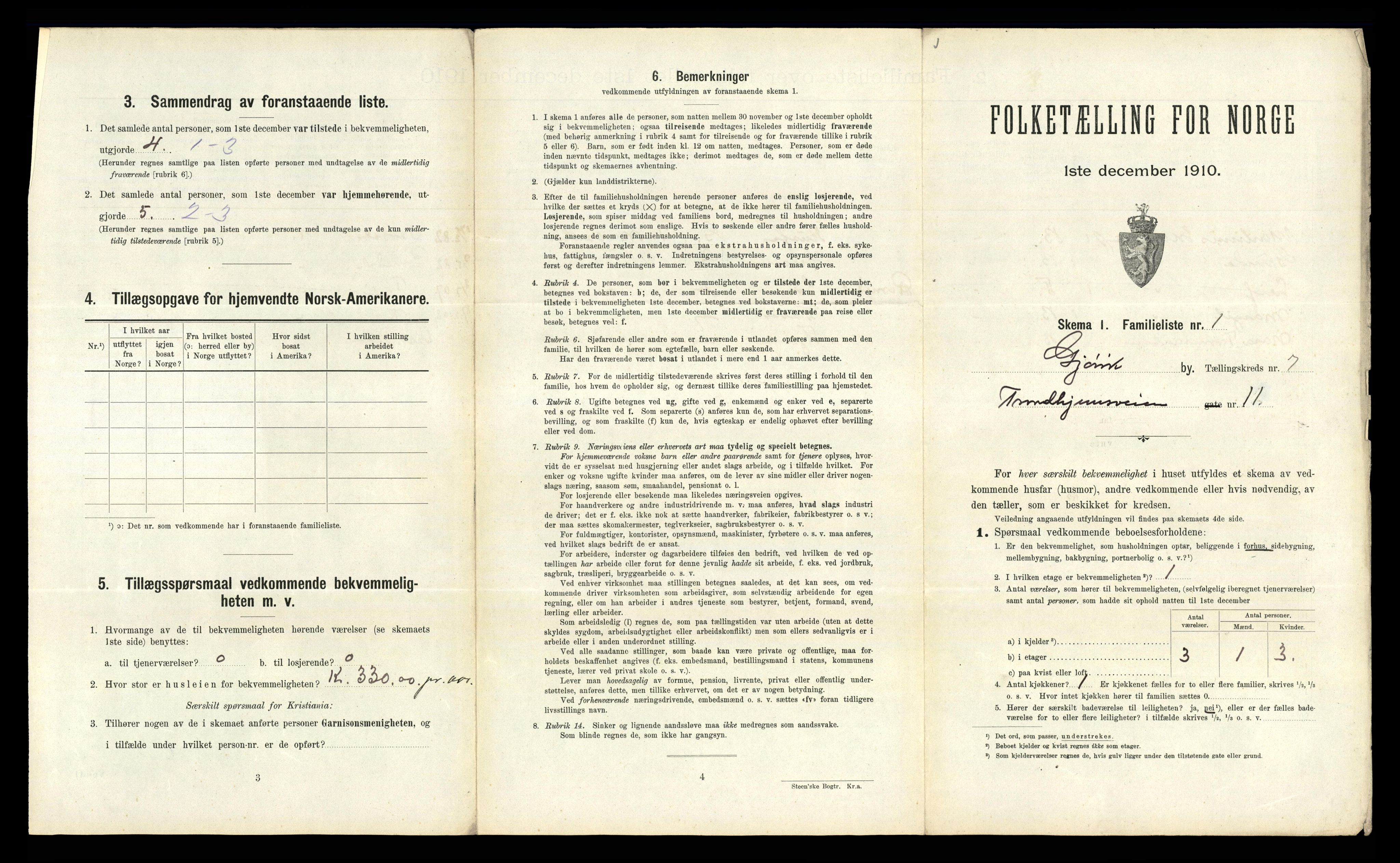 RA, 1910 census for Gjøvik, 1910, p. 1600