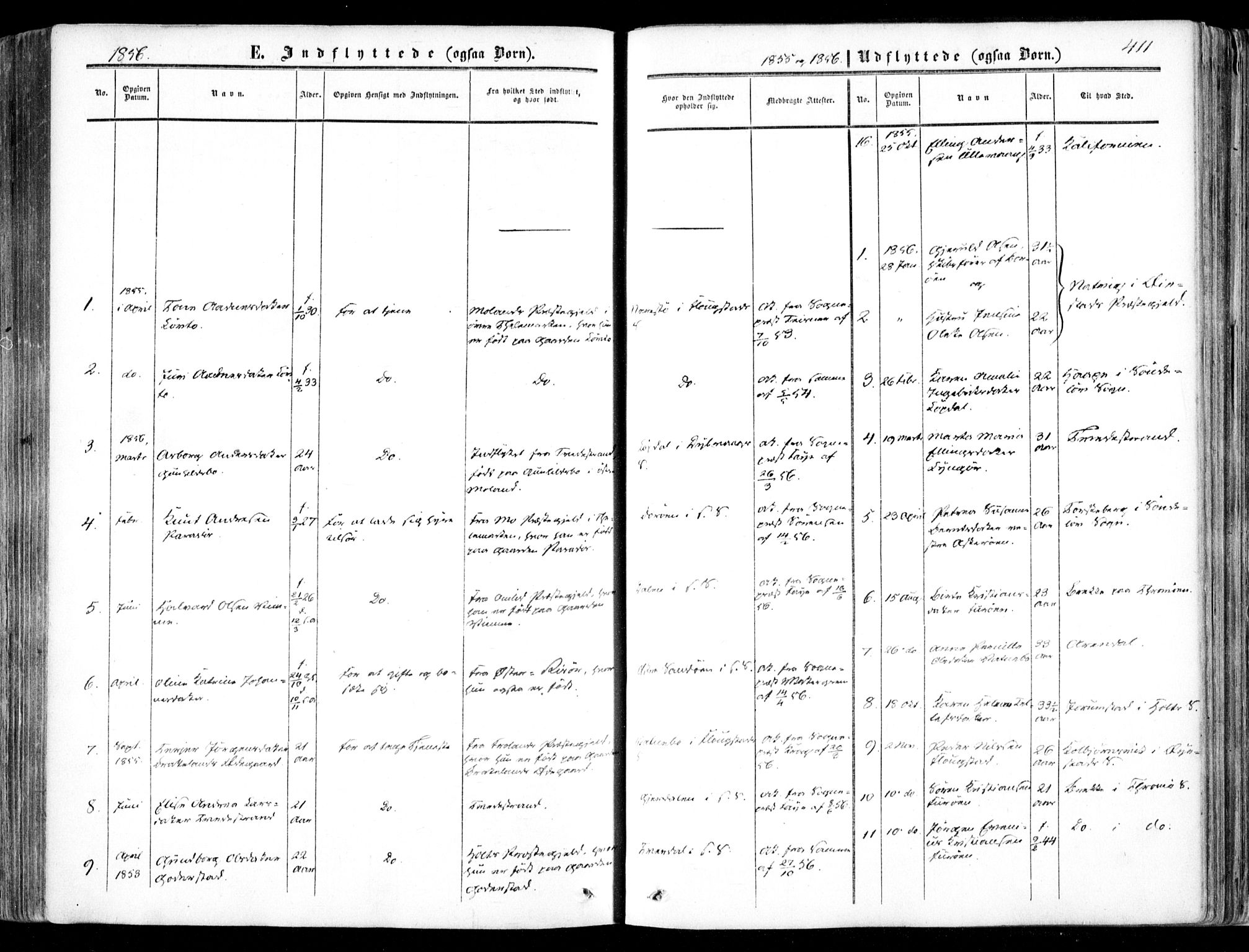 Dypvåg sokneprestkontor, SAK/1111-0007/F/Fa/Faa/L0006: Parish register (official) no. A 6, 1855-1872, p. 411