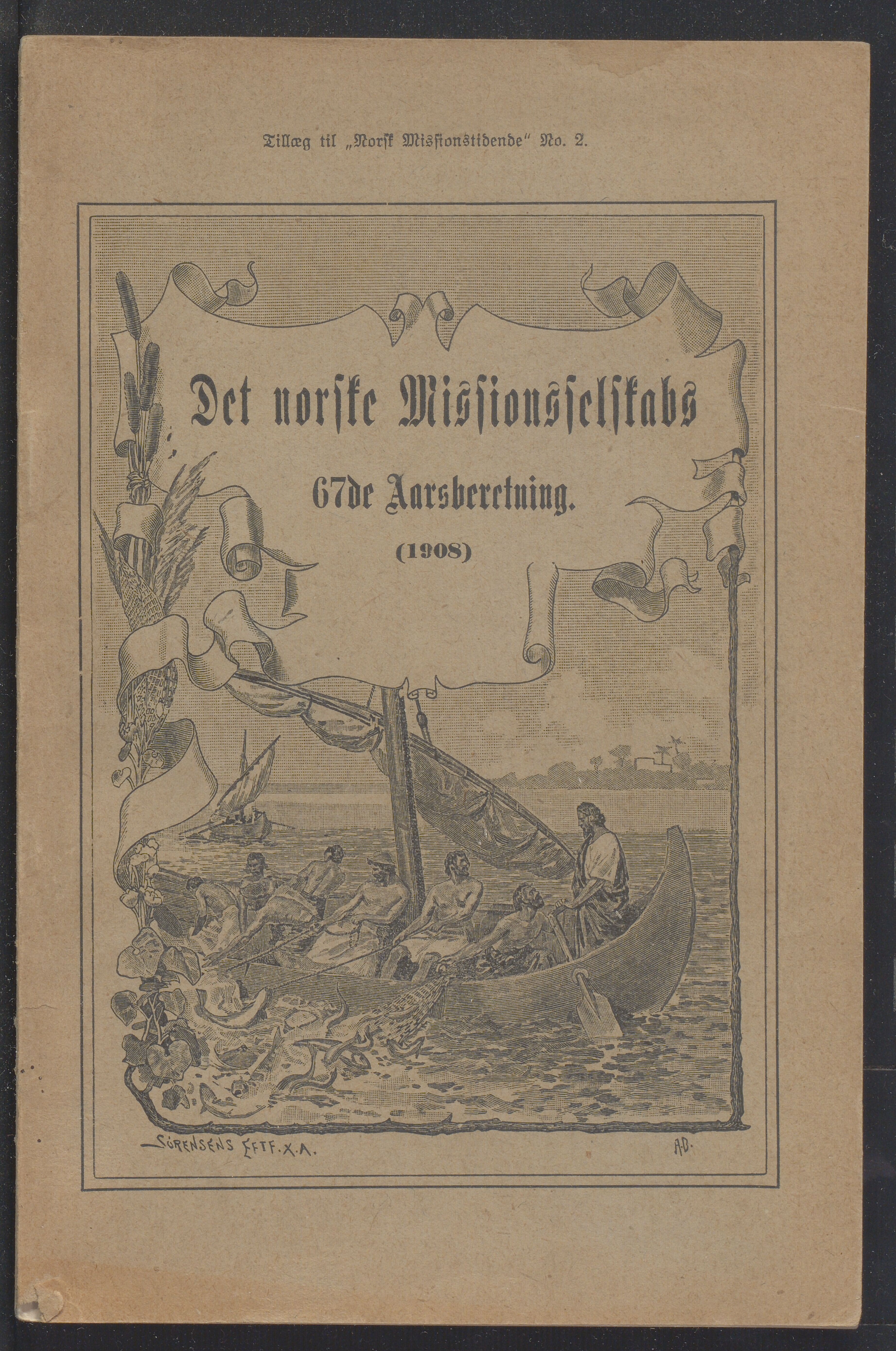 Det Norske Misjonsselskap - hovedadministrasjonen, VID/MA-A-1045/D/Db/Dba/L0340/0009: Beretninger, Bøker, Skrifter o.l   / Årsberetninger. Heftet. 67. , 1908