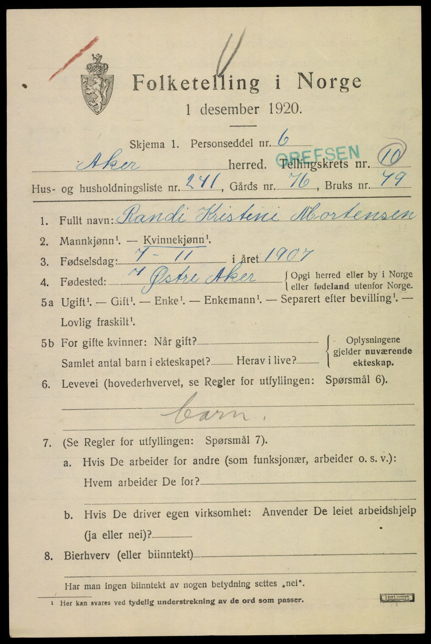 SAO, 1920 census for Aker, 1920, p. 68826
