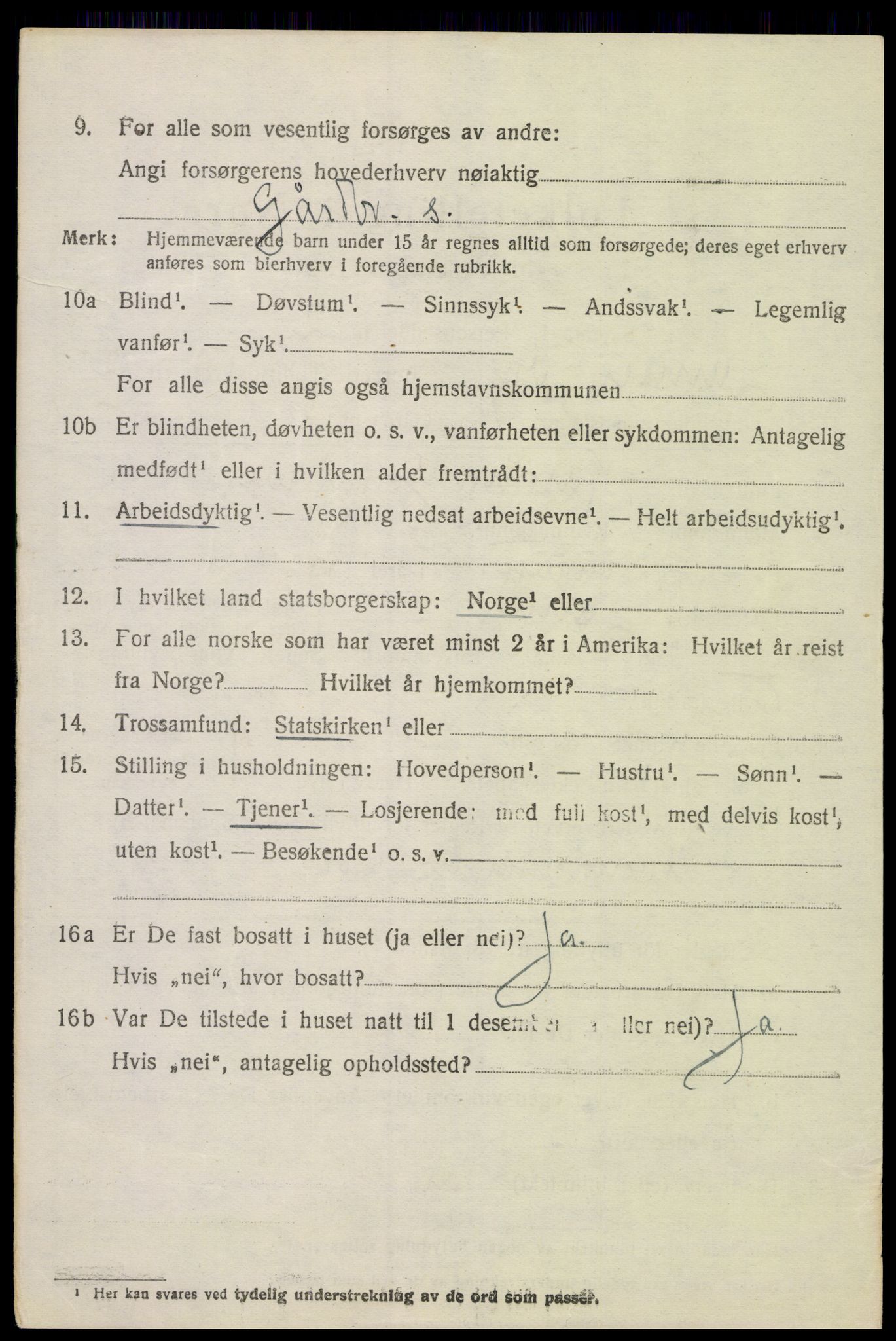 SAH, 1920 census for Lunner, 1920, p. 2870