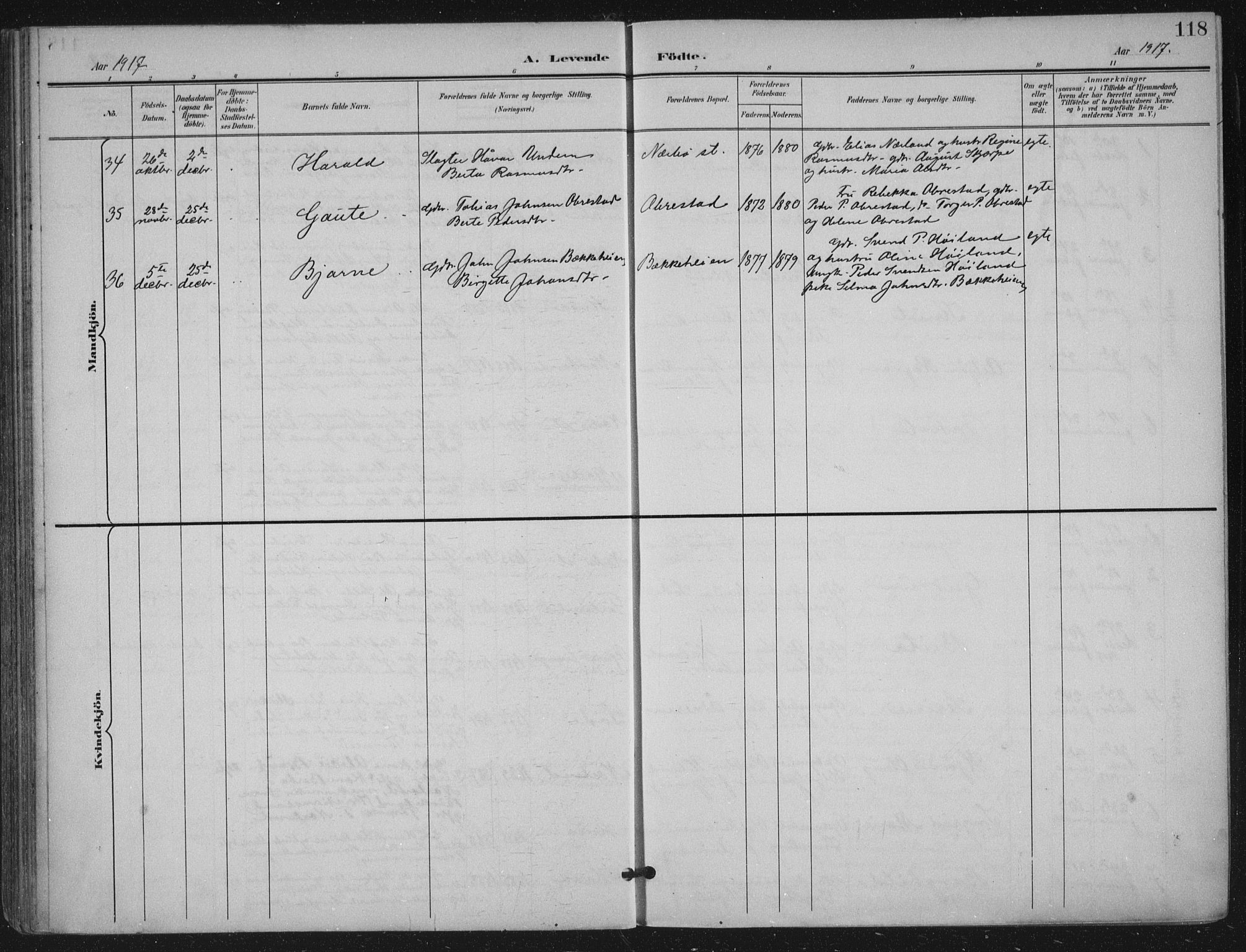 Hå sokneprestkontor, AV/SAST-A-101801/002/B/L0001: Parish register (official) no. A 11, 1897-1924, p. 118