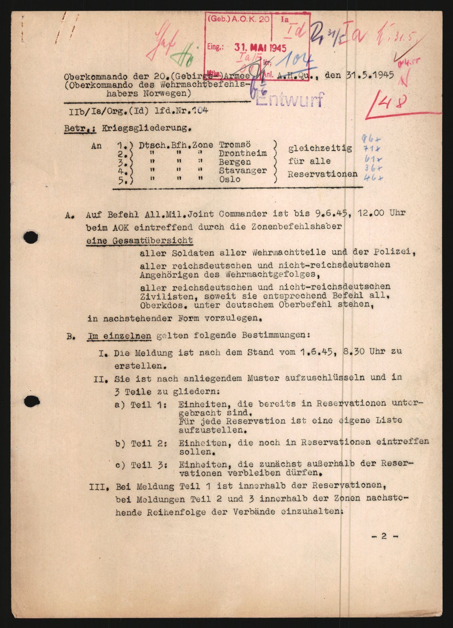 Forsvarets Overkommando. 2 kontor. Arkiv 11.4. Spredte tyske arkivsaker, AV/RA-RAFA-7031/D/Dar/Dara/L0021: Nachrichten des OKW, 1943-1945, p. 447