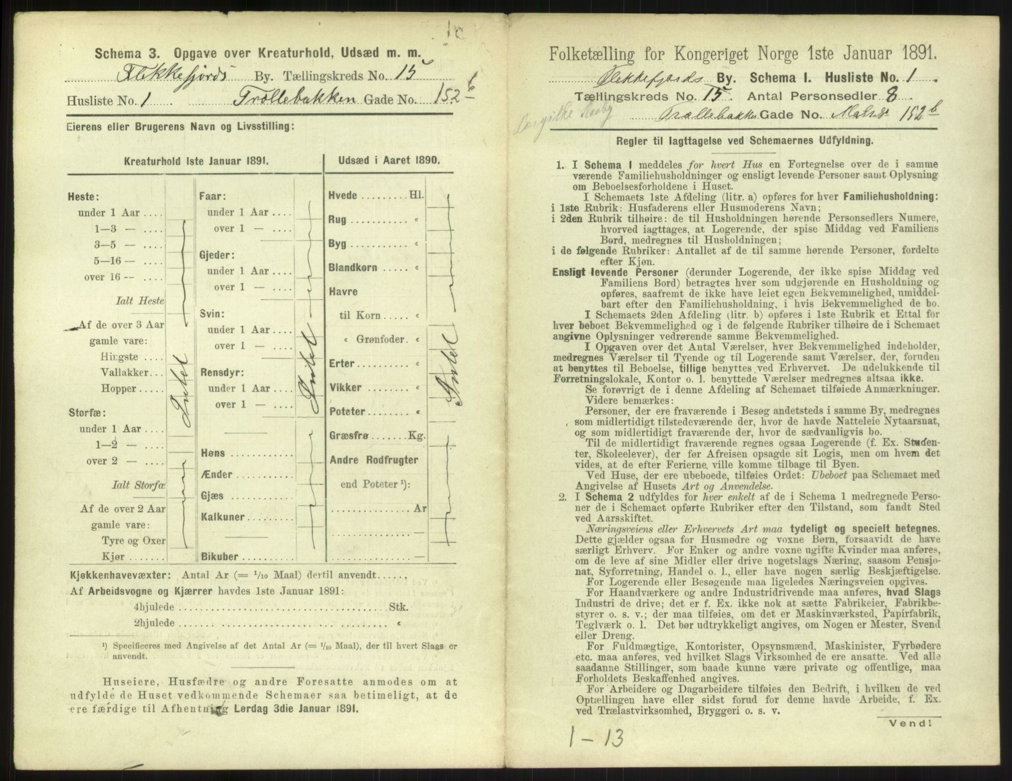 RA, 1891 census for 1004 Flekkefjord, 1891, p. 516