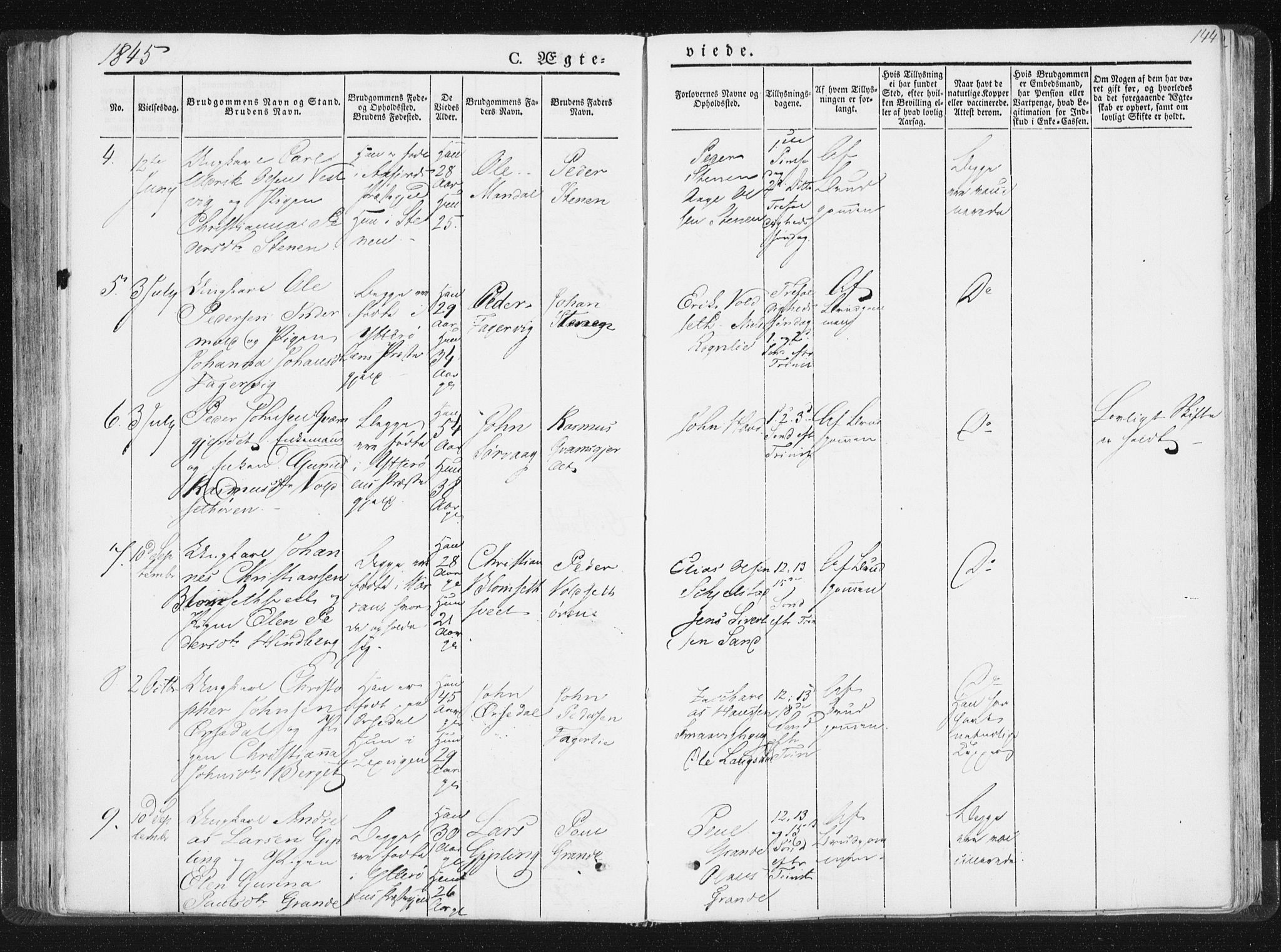Ministerialprotokoller, klokkerbøker og fødselsregistre - Nord-Trøndelag, SAT/A-1458/744/L0418: Parish register (official) no. 744A02, 1843-1866, p. 144