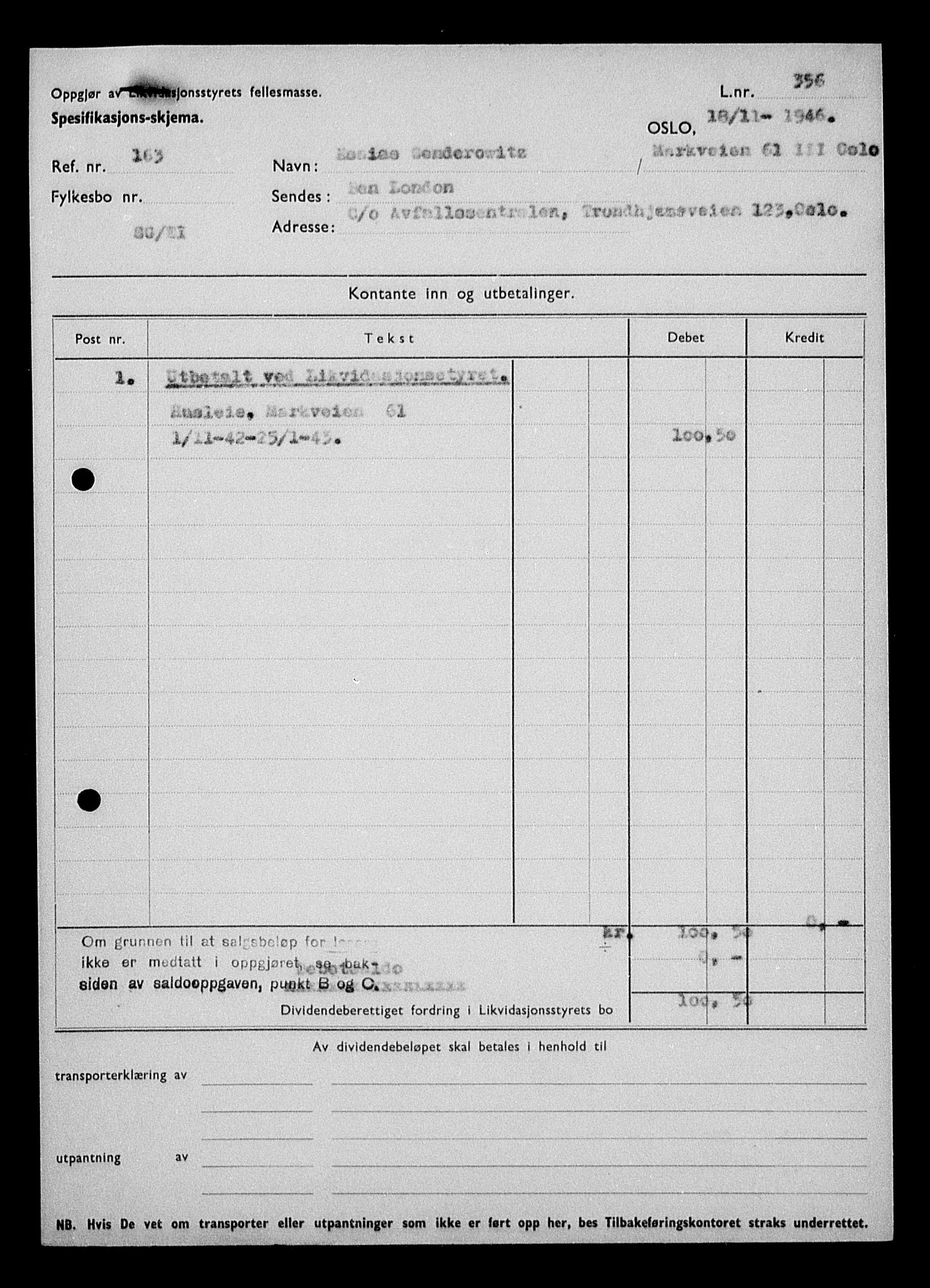 Justisdepartementet, Tilbakeføringskontoret for inndratte formuer, RA/S-1564/H/Hc/Hcc/L0981: --, 1945-1947, p. 322