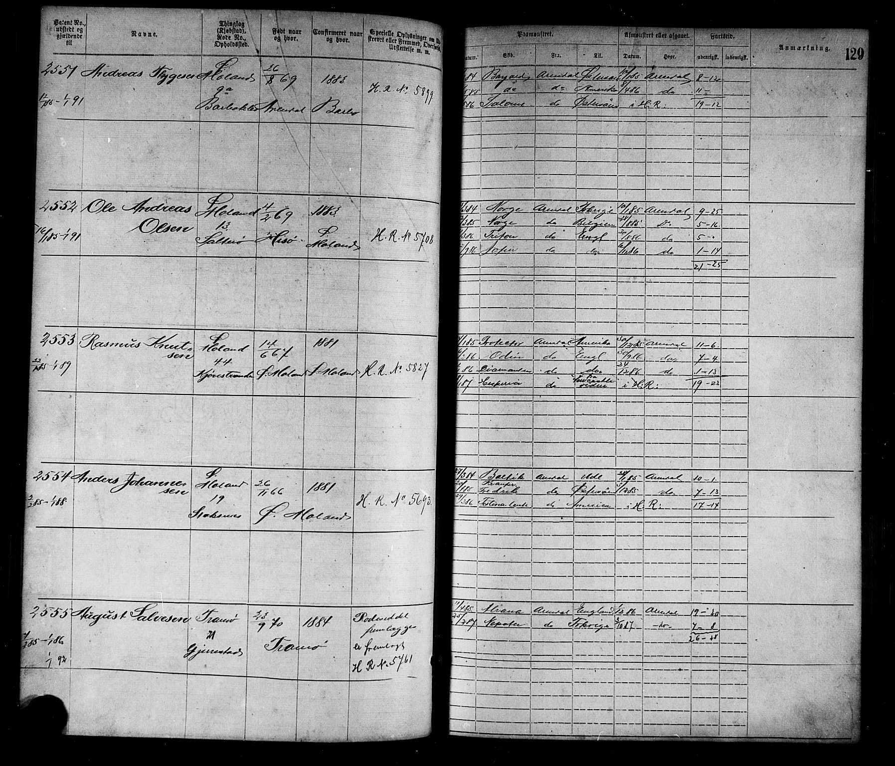 Arendal mønstringskrets, SAK/2031-0012/F/Fa/L0003: Annotasjonsrulle nr 1911-3827 med register, S-3, 1880-1892, p. 158