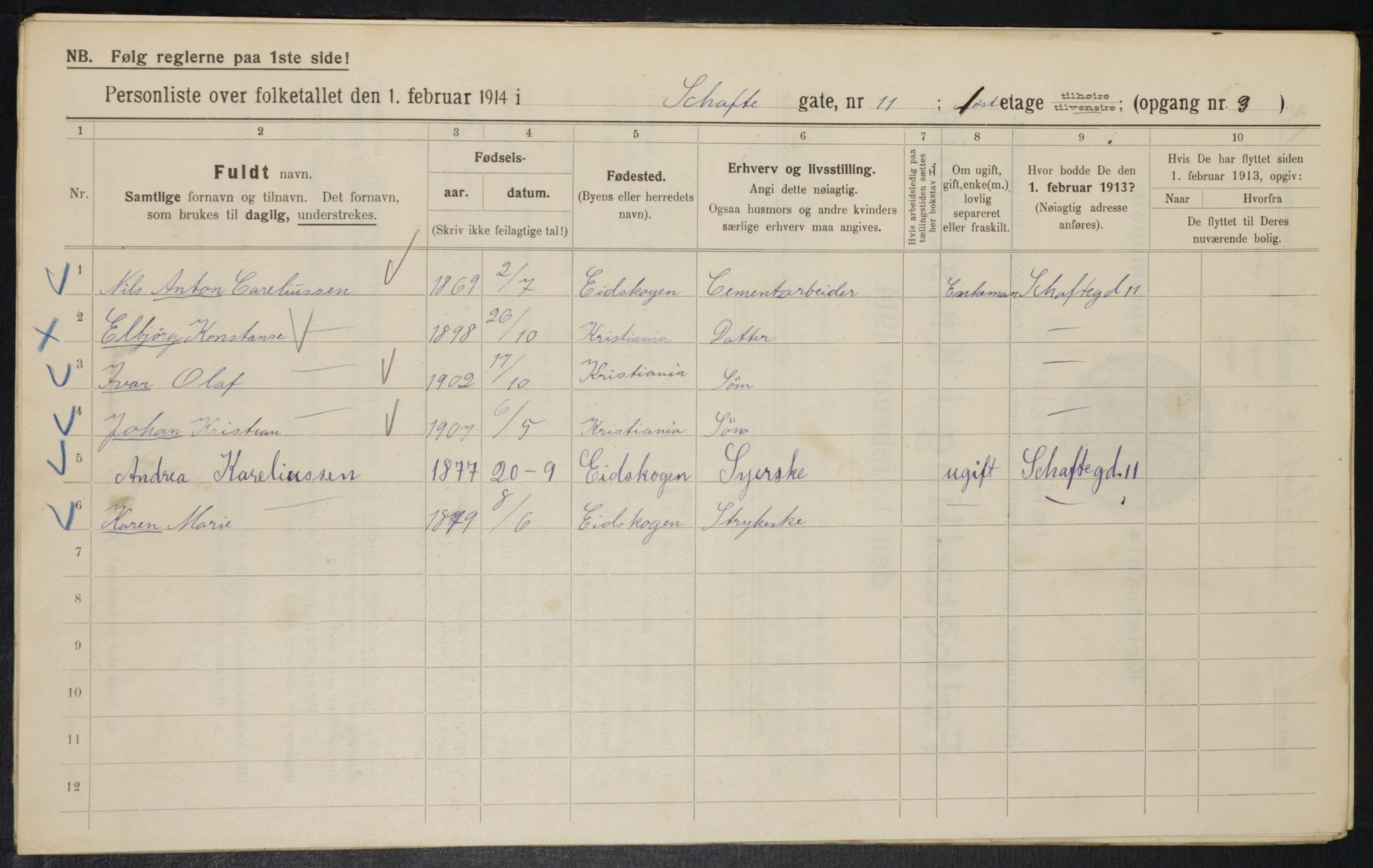 OBA, Municipal Census 1914 for Kristiania, 1914, p. 89200