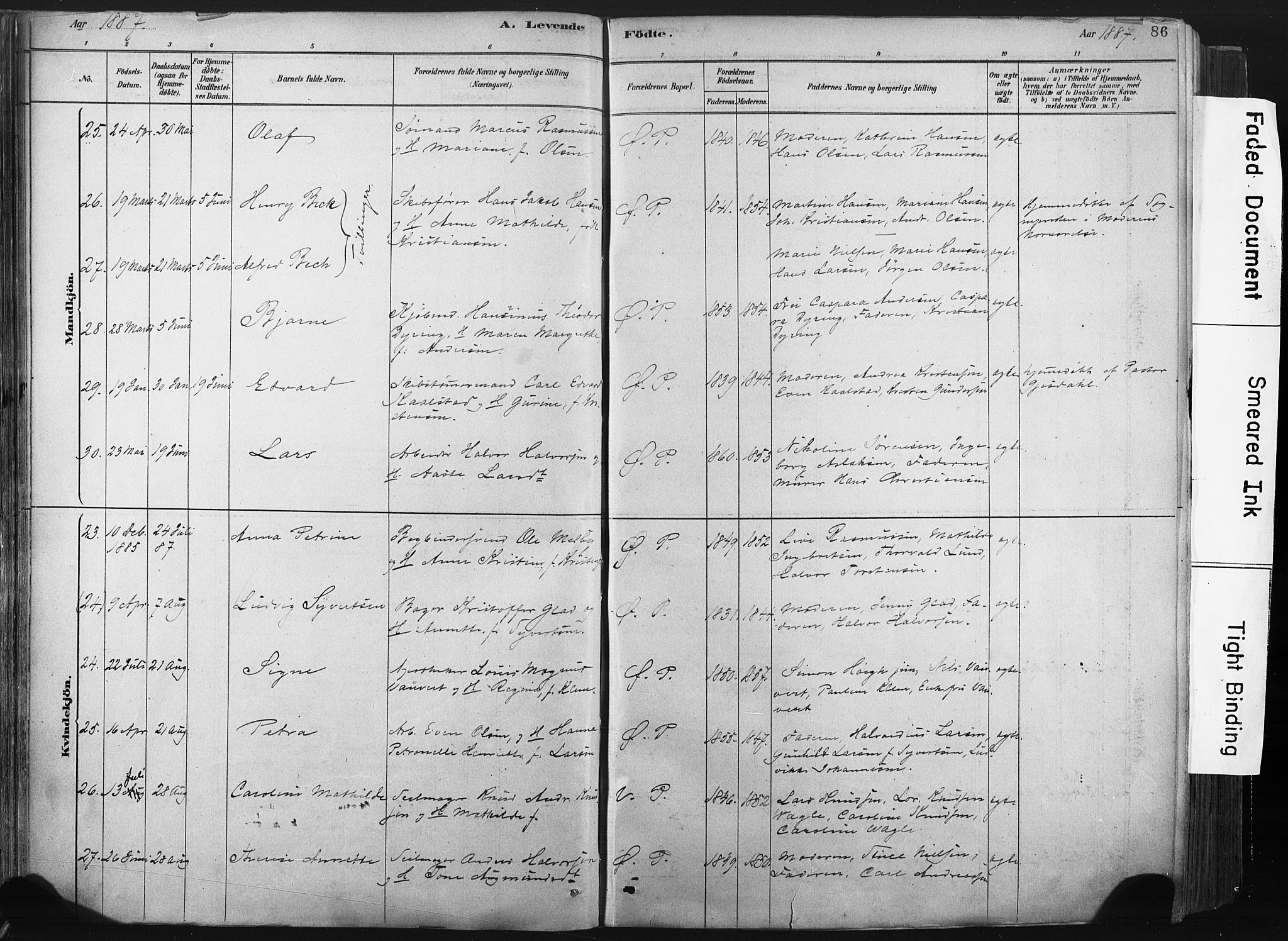 Porsgrunn kirkebøker , AV/SAKO-A-104/F/Fa/L0008: Parish register (official) no. 8, 1878-1895, p. 86