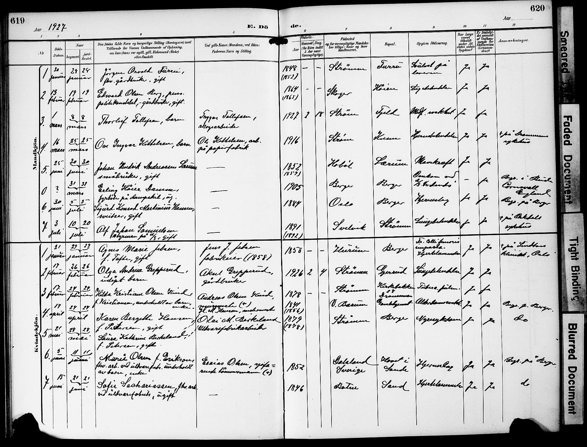 Strømm kirkebøker, AV/SAKO-A-322/G/Ga/L0004: Parish register (copy) no. I 4, 1897-1927, p. 619-620