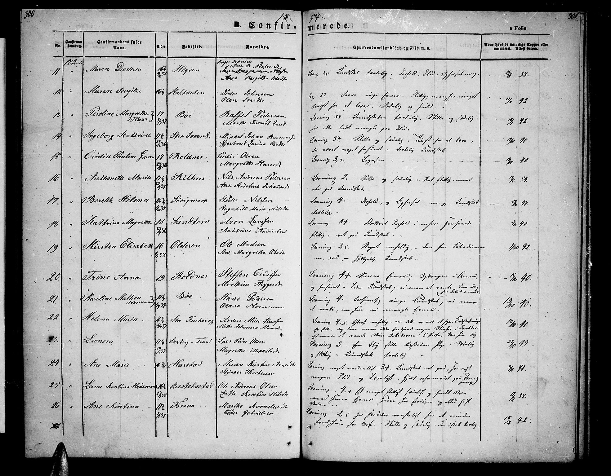 Trondenes sokneprestkontor, AV/SATØ-S-1319/H/Hb/L0006klokker: Parish register (copy) no. 6, 1845-1855, p. 300-301