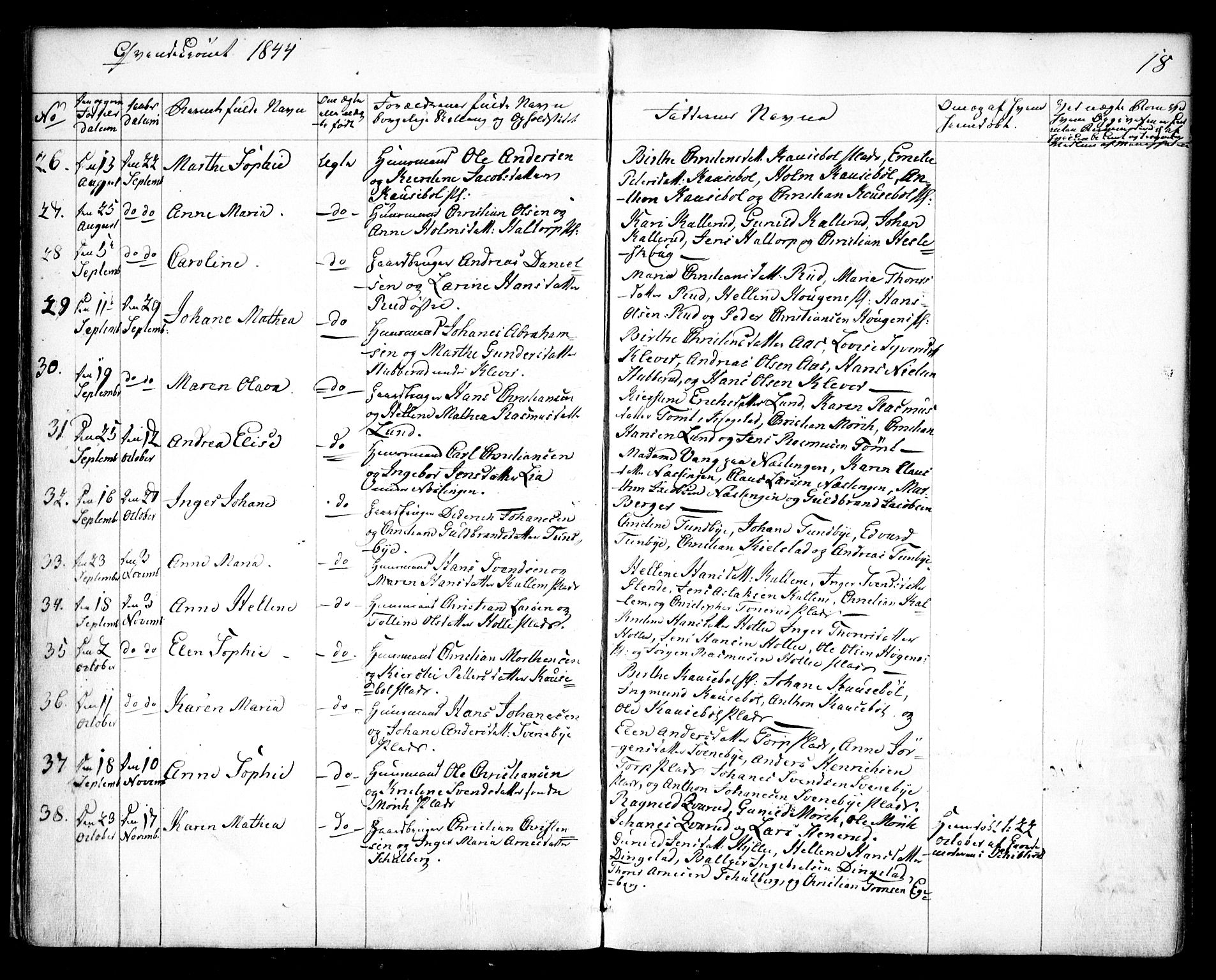 Spydeberg prestekontor Kirkebøker, SAO/A-10924/F/Fa/L0005: Parish register (official) no. I 5, 1842-1862, p. 18