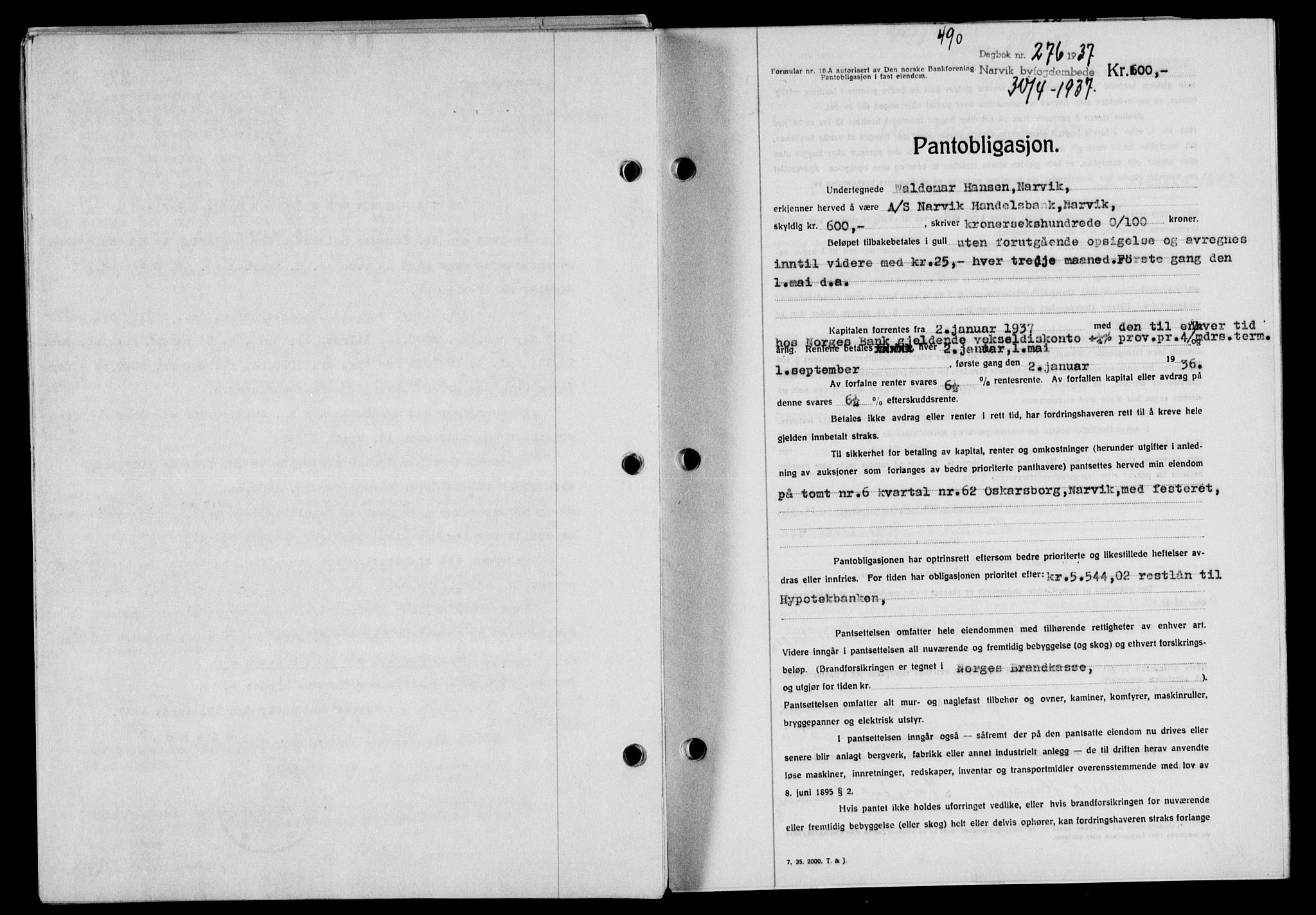 Narvik sorenskriveri, SAT/A-0002/1/2/2C/2Ca/L0011: Mortgage book no. 14, 1935-1937, Deed date: 30.04.1937