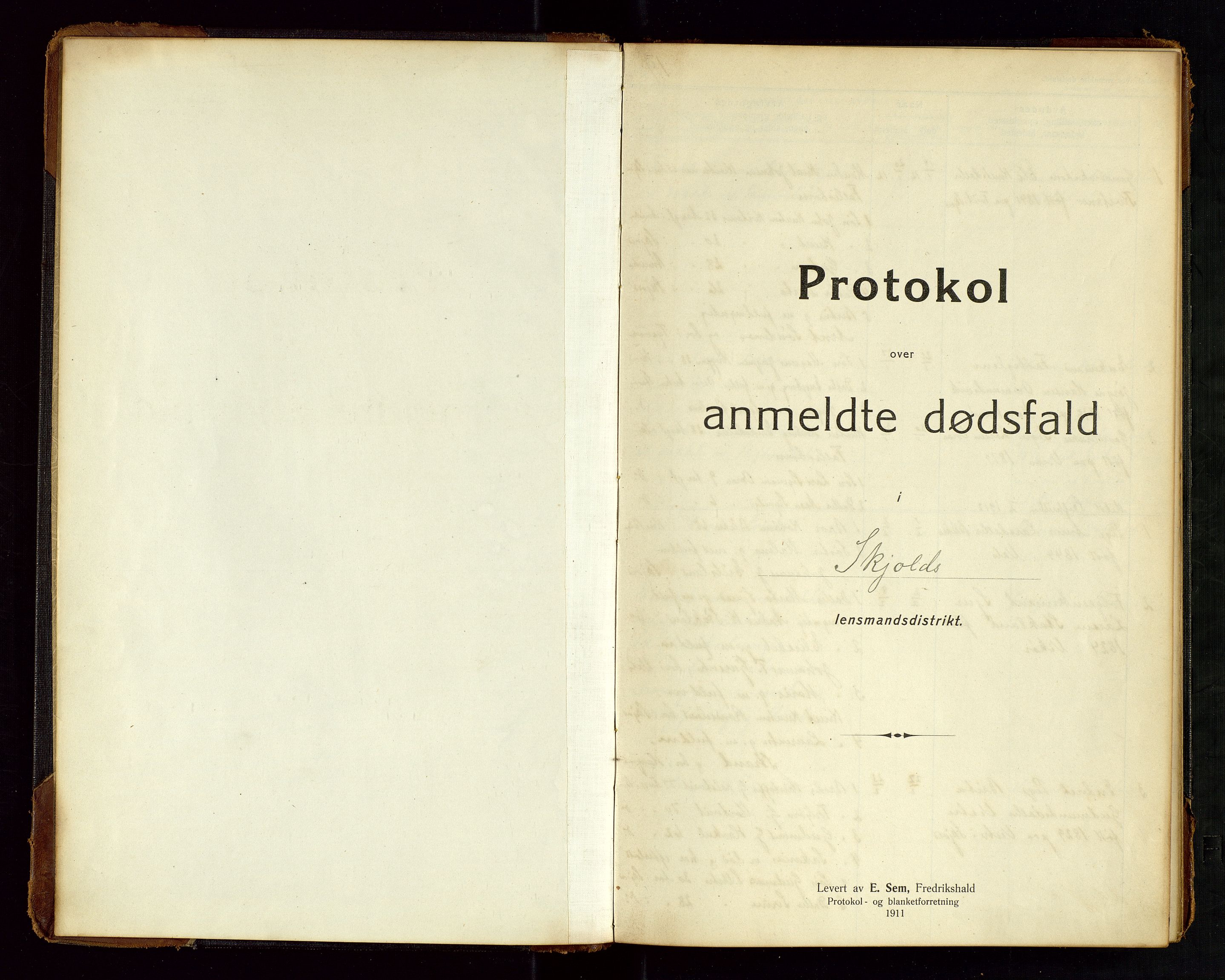 Skjold lensmannskontor, SAST/A-100182/Gga/L0003: "Protokol over anmeldte dødsfald i Skjolds lensmandsdistrikt", 1912-1922