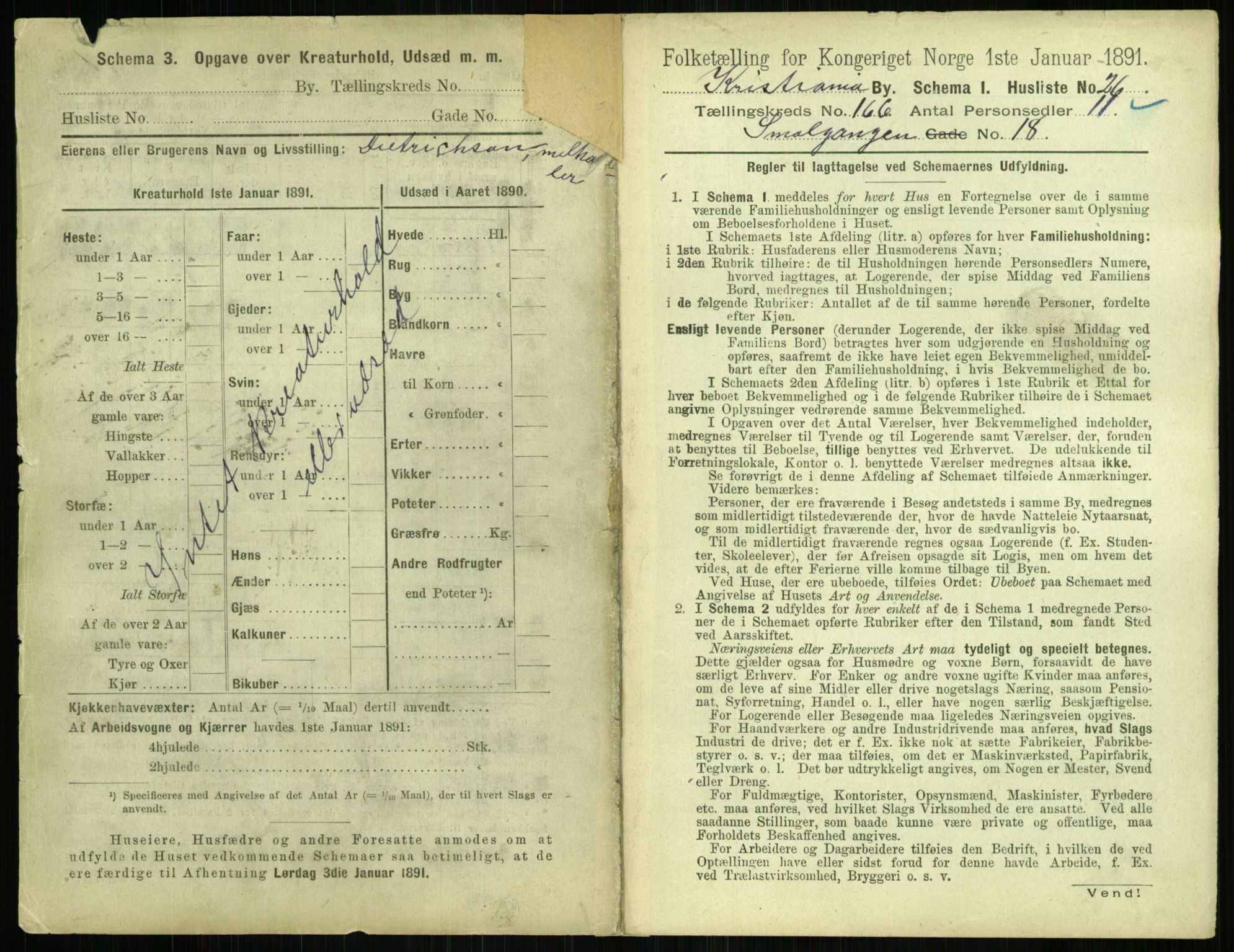 RA, 1891 census for 0301 Kristiania, 1891, p. 96107