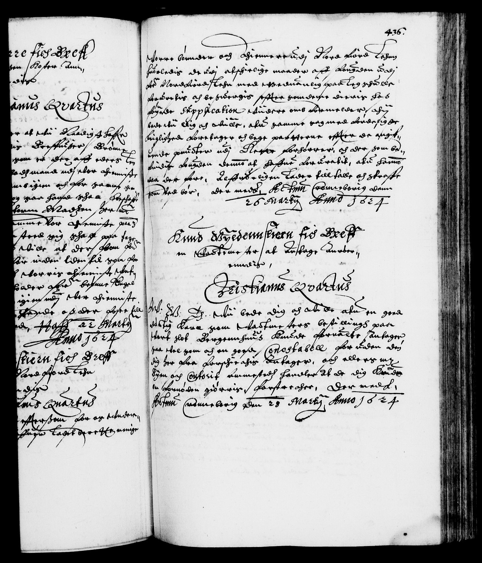 Danske Kanselli 1572-1799, AV/RA-EA-3023/F/Fc/Fca/Fcab/L0004: Norske tegnelser (mikrofilm), 1617-1627, p. 436a