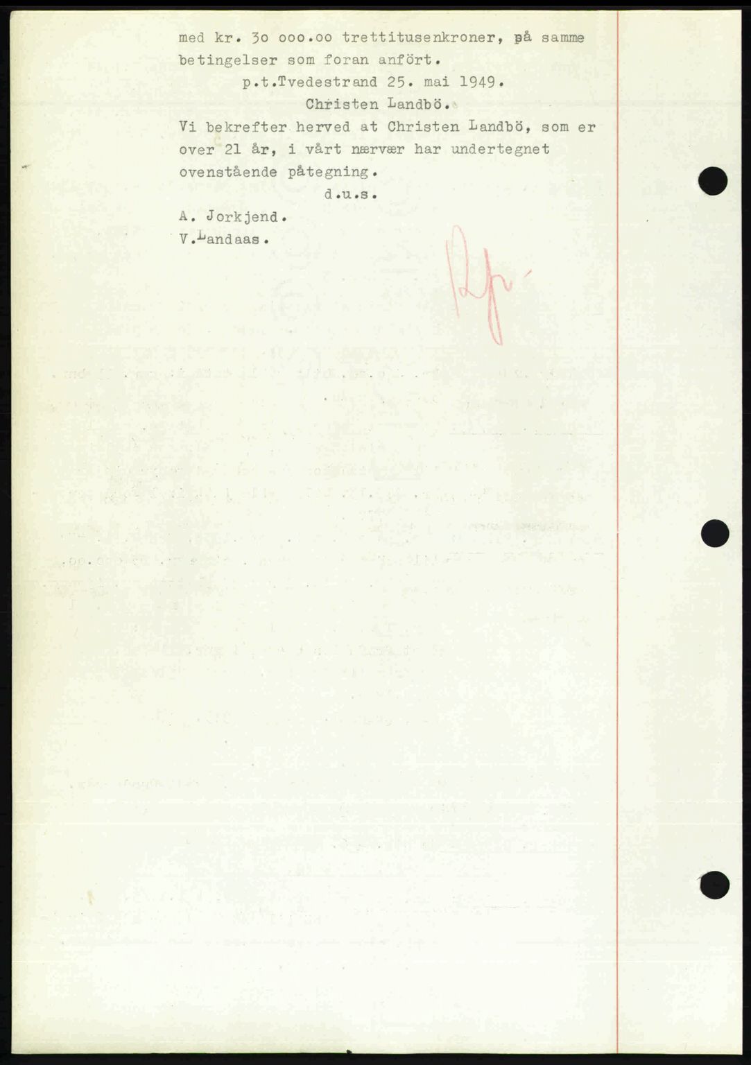 Nedenes sorenskriveri, SAK/1221-0006/G/Gb/Gba/L0060: Mortgage book no. A12, 1948-1949, Diary no: : 814/1949