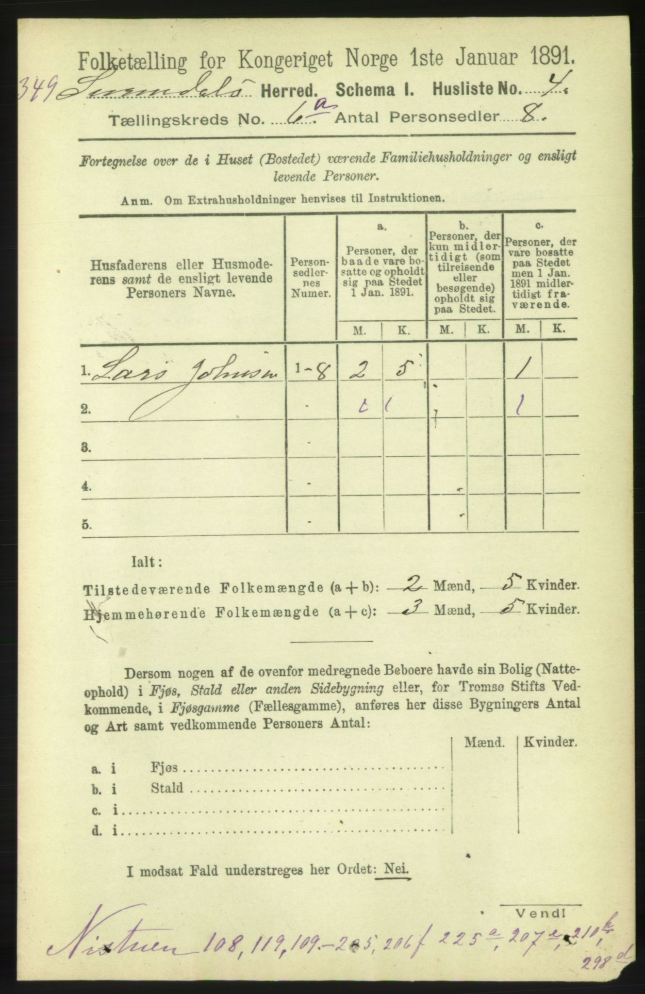 RA, 1891 census for 1566 Surnadal, 1891, p. 1658