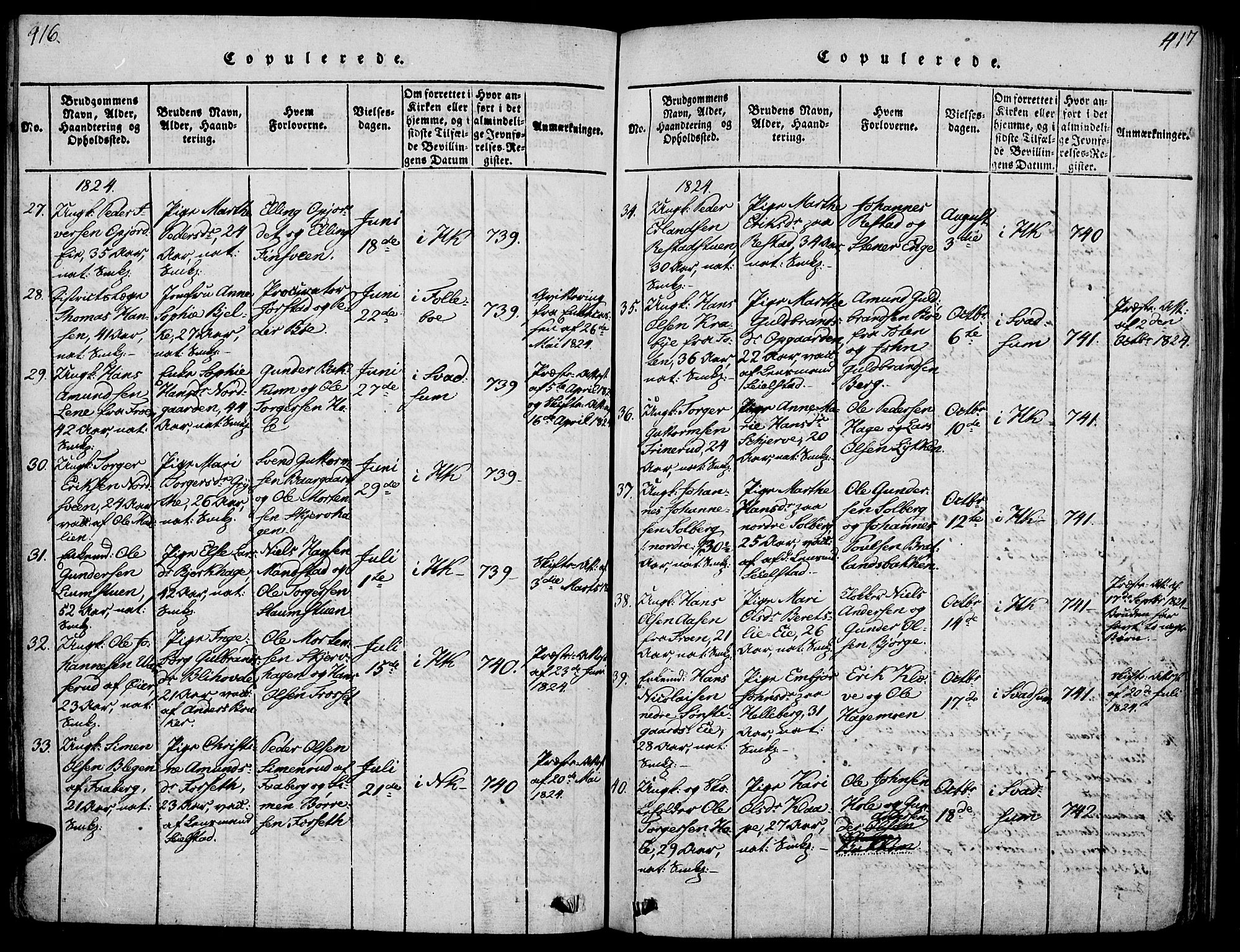 Gausdal prestekontor, SAH/PREST-090/H/Ha/Haa/L0005: Parish register (official) no. 5, 1817-1829, p. 416-417