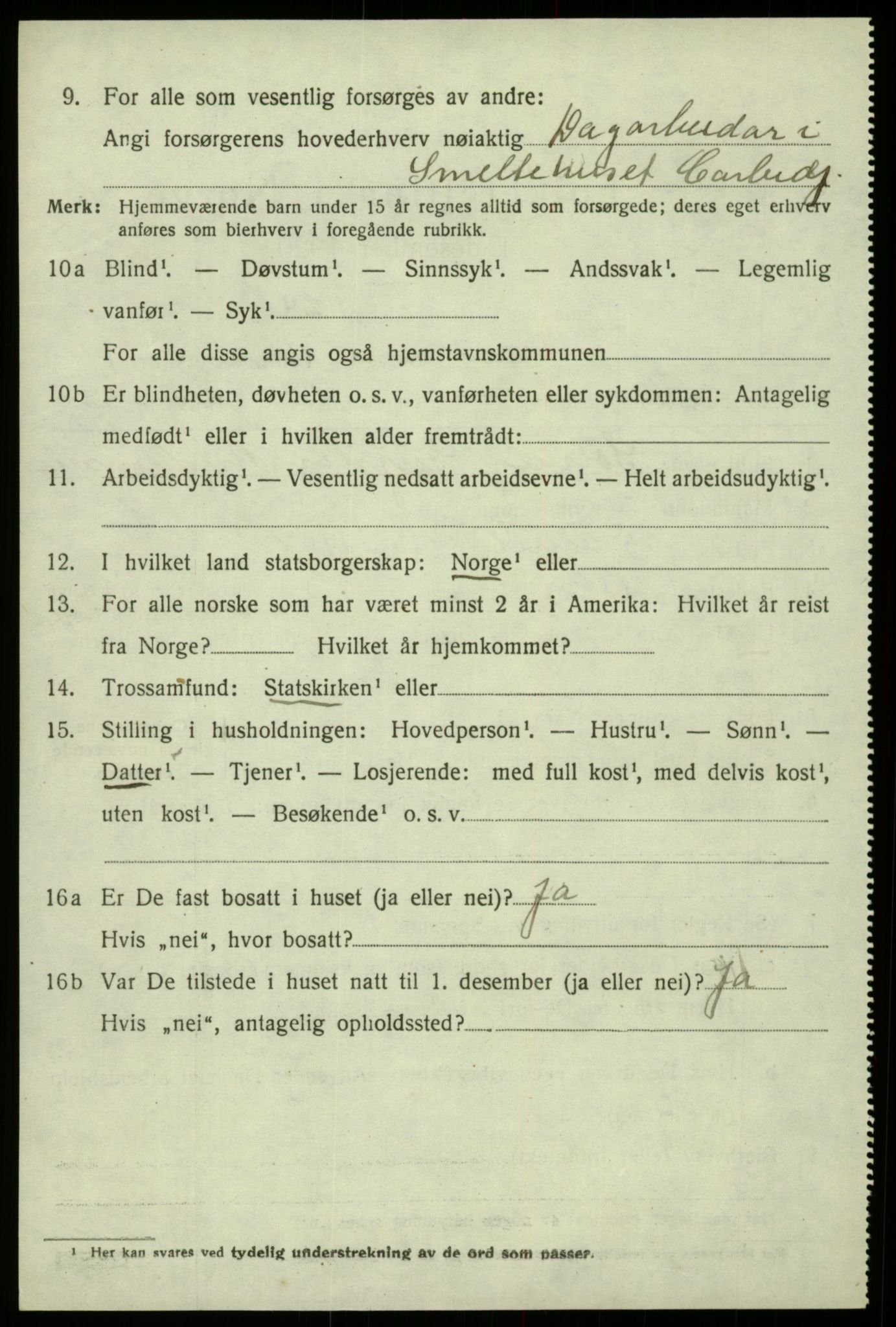 SAB, 1920 census for Odda, 1920, p. 6388