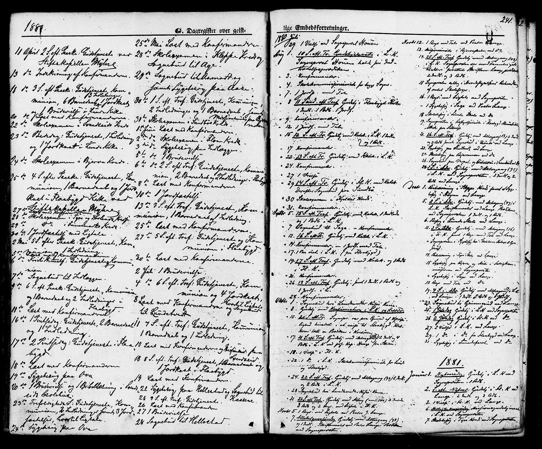 Lunde kirkebøker, SAKO/A-282/F/Fa/L0001: Parish register (official) no. I 1, 1866-1883, p. 241