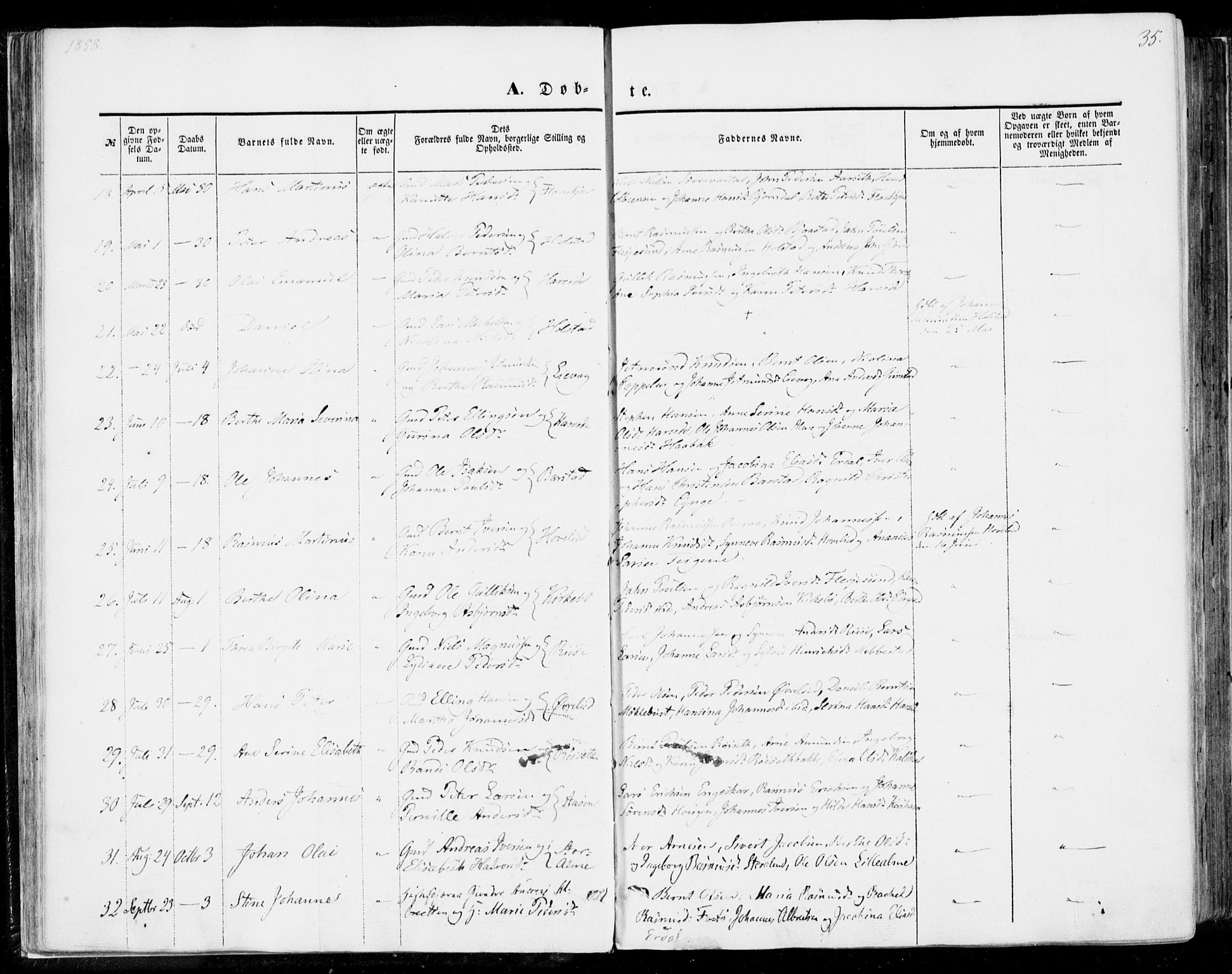 Ministerialprotokoller, klokkerbøker og fødselsregistre - Møre og Romsdal, SAT/A-1454/510/L0121: Parish register (official) no. 510A01, 1848-1877, p. 35