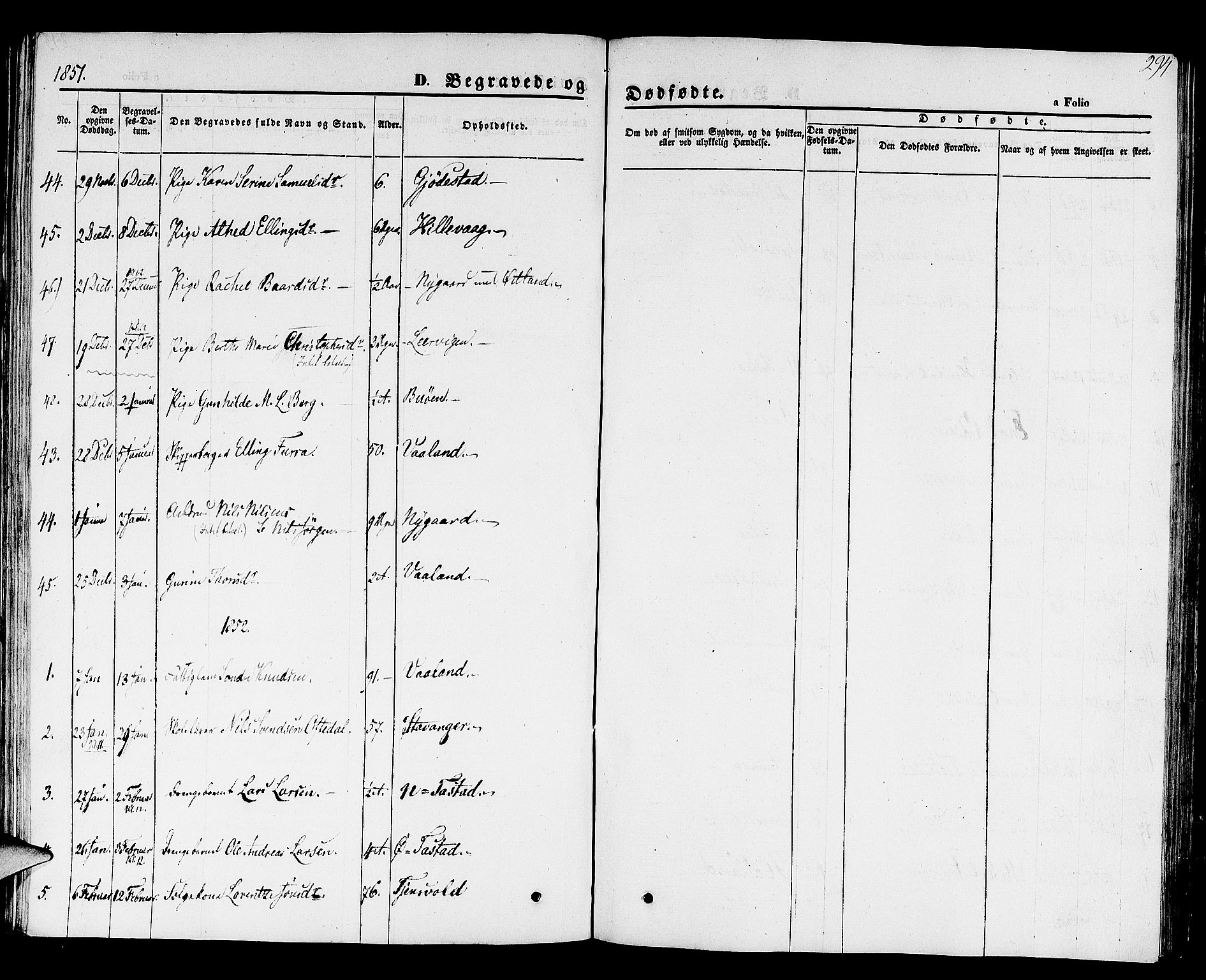 Hetland sokneprestkontor, SAST/A-101826/30/30BB/L0001: Parish register (copy) no. B 1, 1850-1868, p. 294