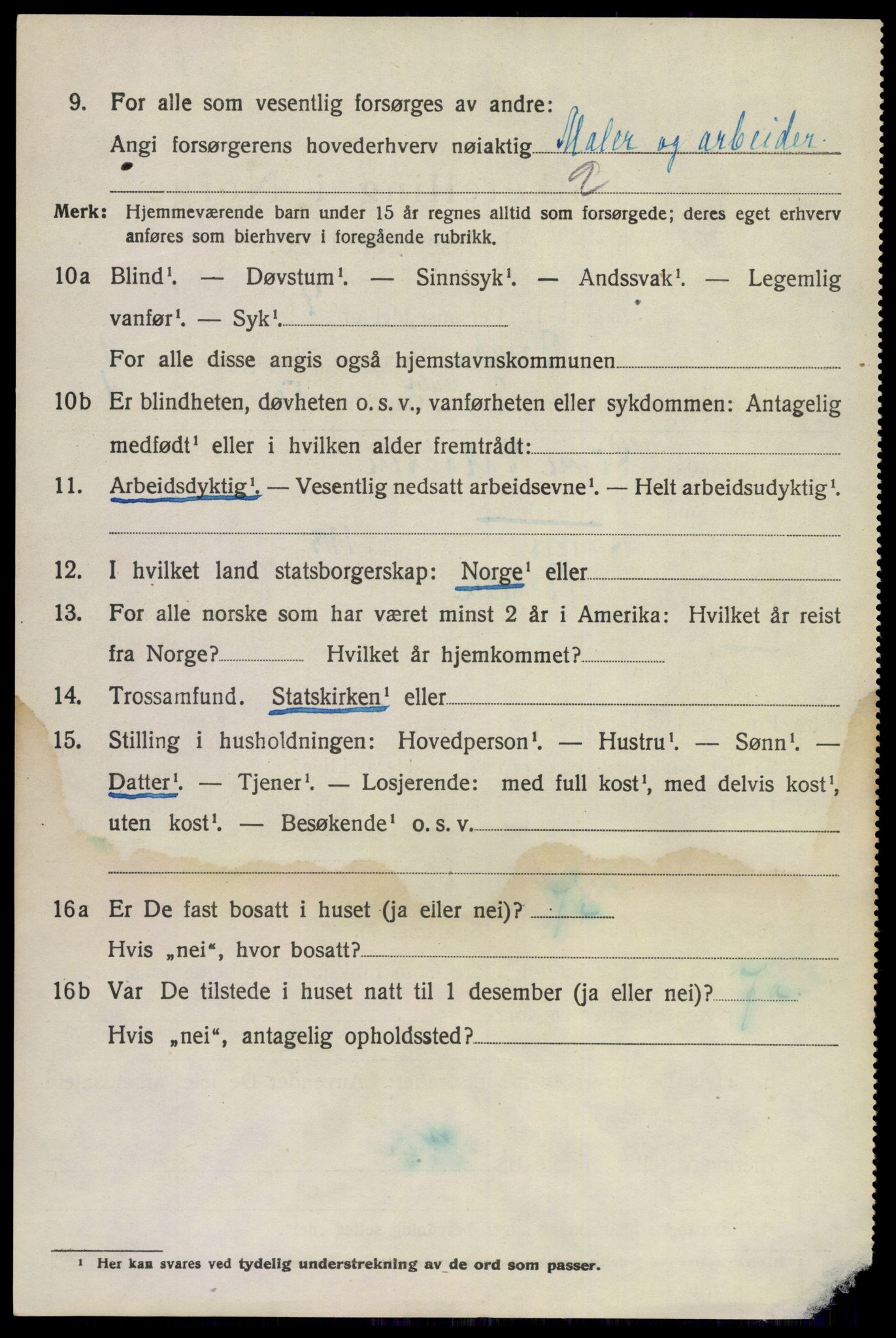 SAKO, 1920 census for Bamble, 1920, p. 7830